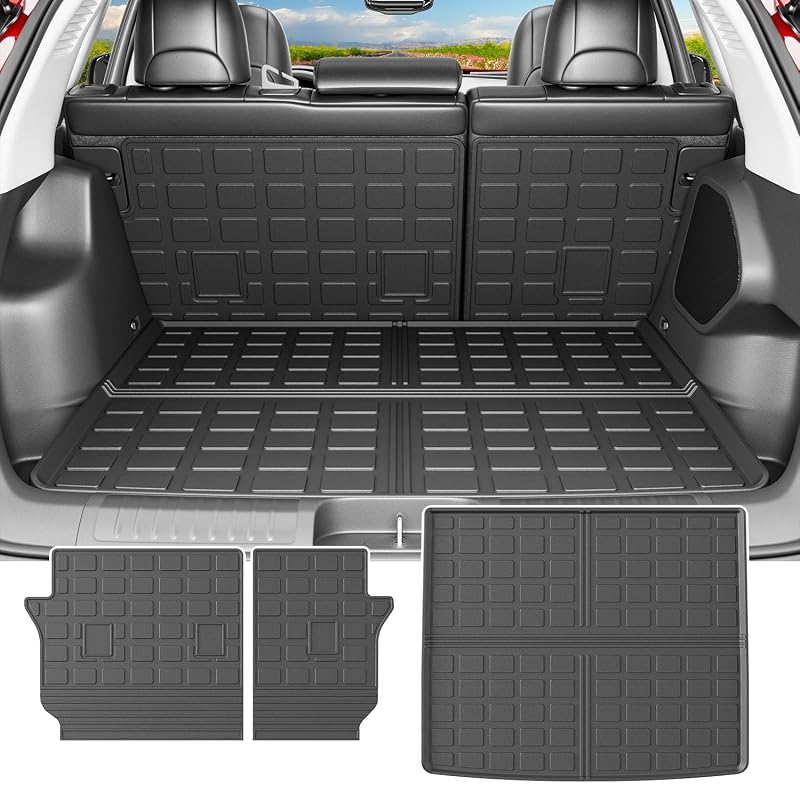 Forro de porta-malas e revestimentos para encosto powoq compatível com Jeep Cherokee 2019–2023, TPE, conjunto para área traseira
