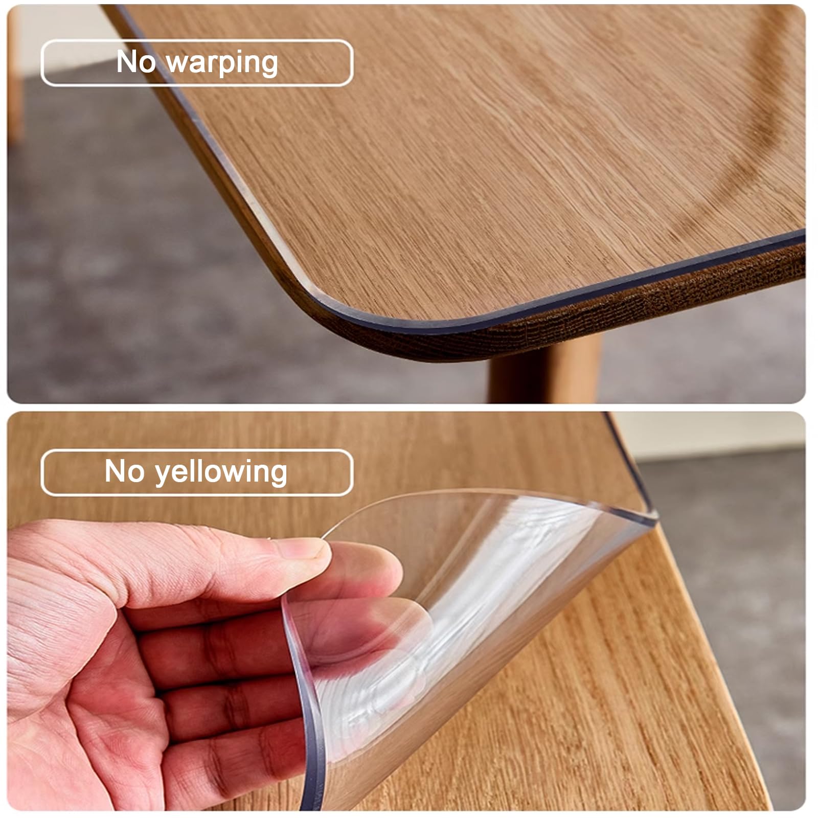 Durchsichtiger Tischdecke Transparent Tischfolie,Ölbeständiger Verbrühungssicherer Transparenter Tischschutz,1mm PVC Glasklar Folie,Couchtische Wasserdicht Schutztischdecke (100x200cm/39x79in)