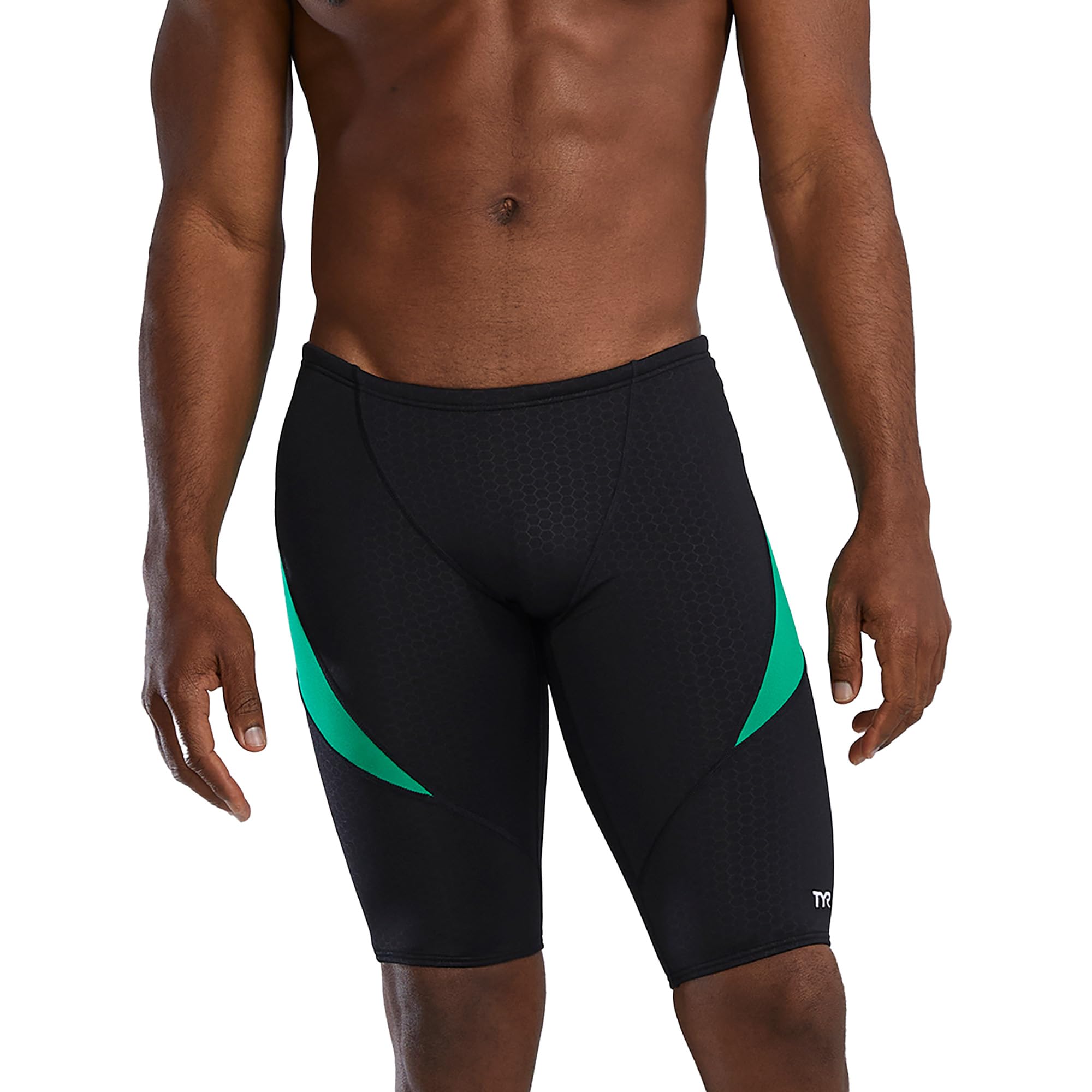 TYR Men's Durafast Elite Curve Splice Jammer Swimsuit Black/Green