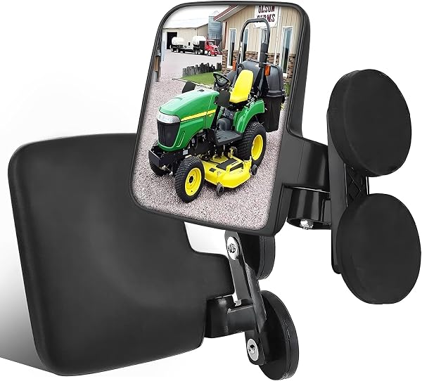 Rearview Mirrors Compatible With Mahindra, Kubota, John Deere, And Lawn Mover Side Mirrors With Strong Magnets, Tractor Accessories Come Pre-Assembled. - 1
