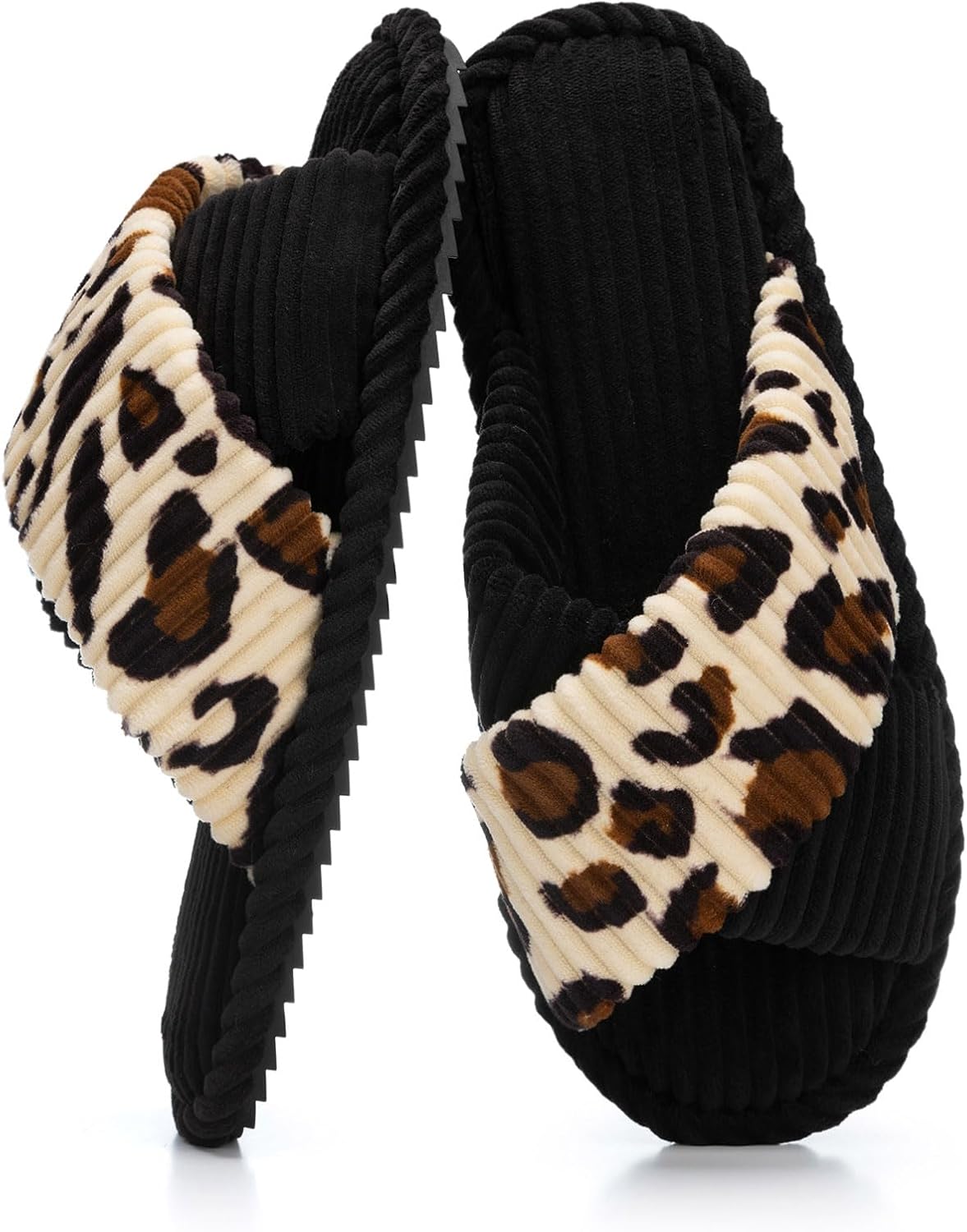 Corduroy Leopard Black