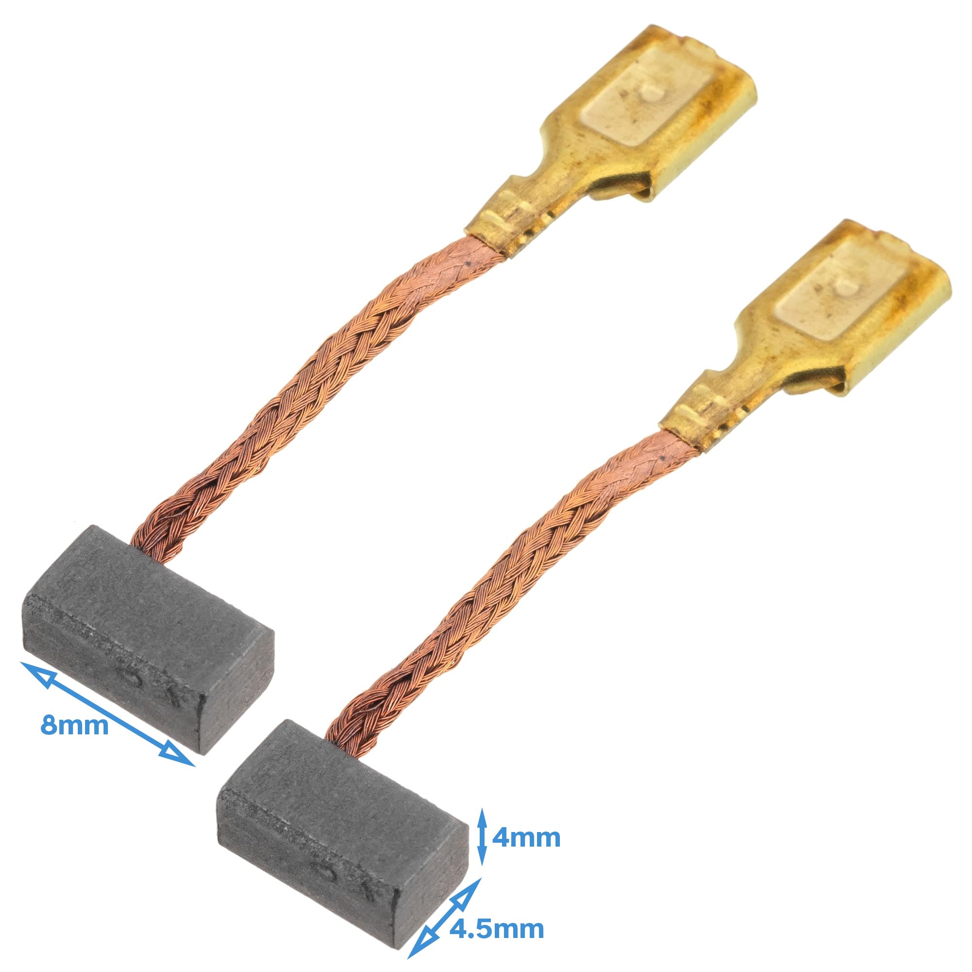 2pcs 4mm x 4.5mm x 8mm Carbon Motor Brush - For Toyota Corolla Car Window Lift Fan - With Copper Wire Electrical Spare Part Accessories Electric Brushes Set Replacement Electronic Power Tool