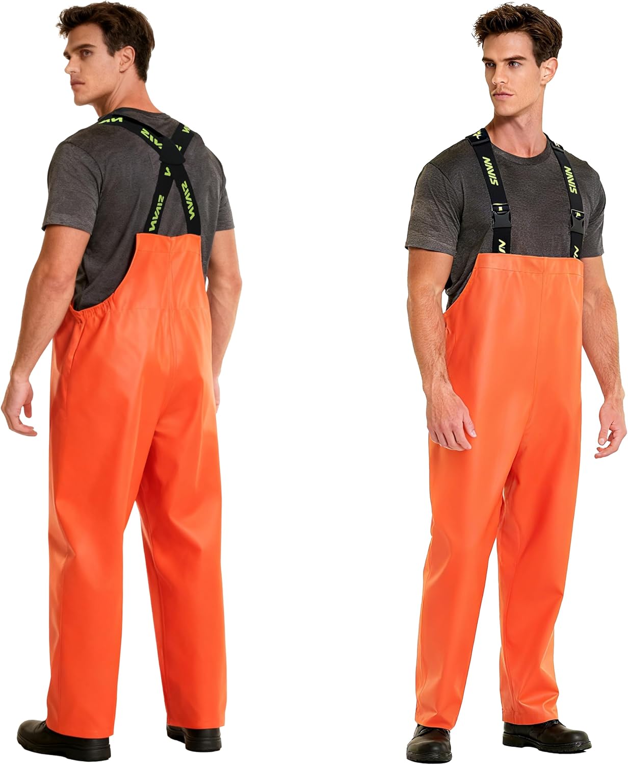 Men’s Commercial Fishing Bib Pants, 0.70mm PU Waterproof Heavy-Duty Overalls, Pro-Grade Rain Gear - Image 4
