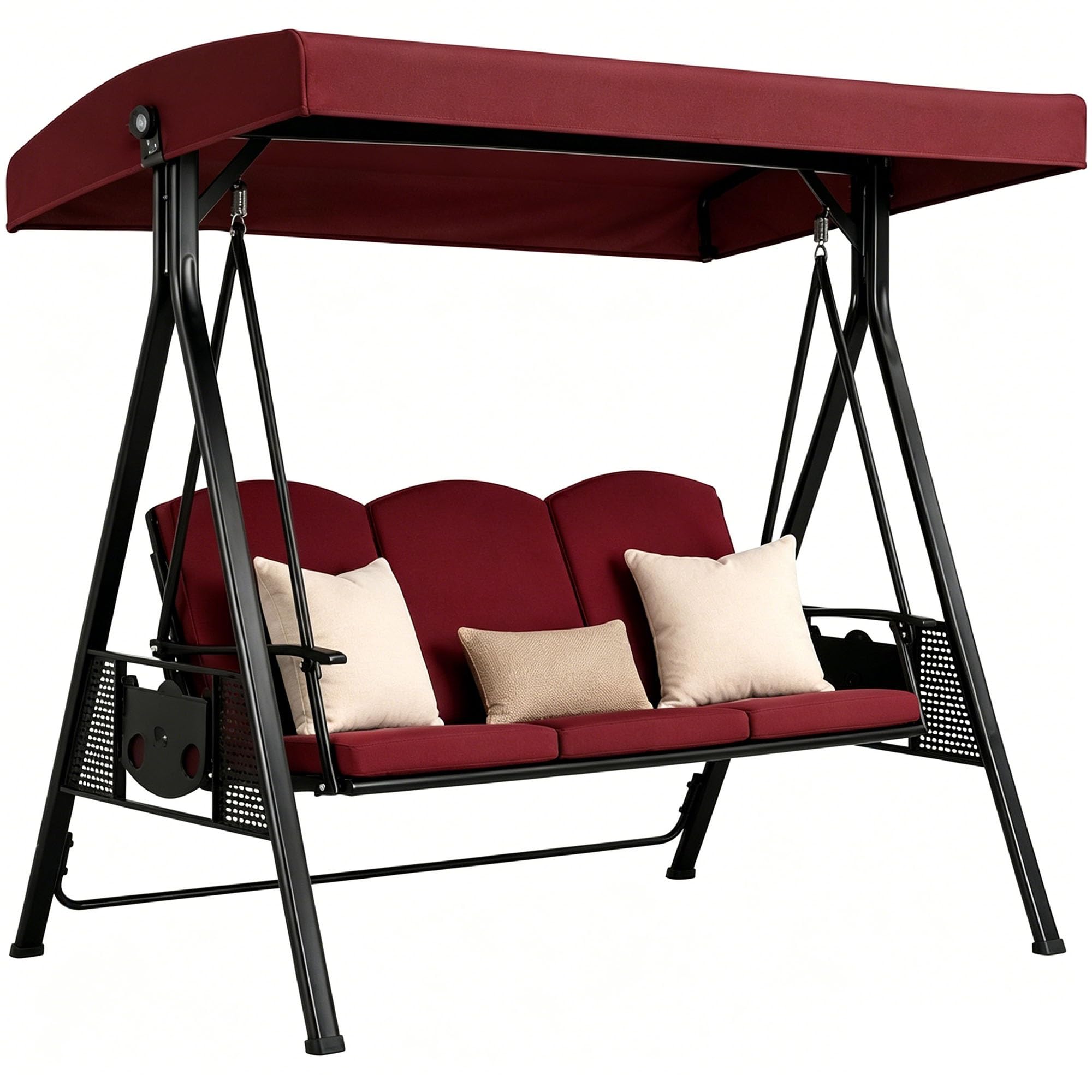 Telo di Ricambio per Dondolo Impermeabile 2 Posti(Wine red,78 x 49in/198 x 125cm)