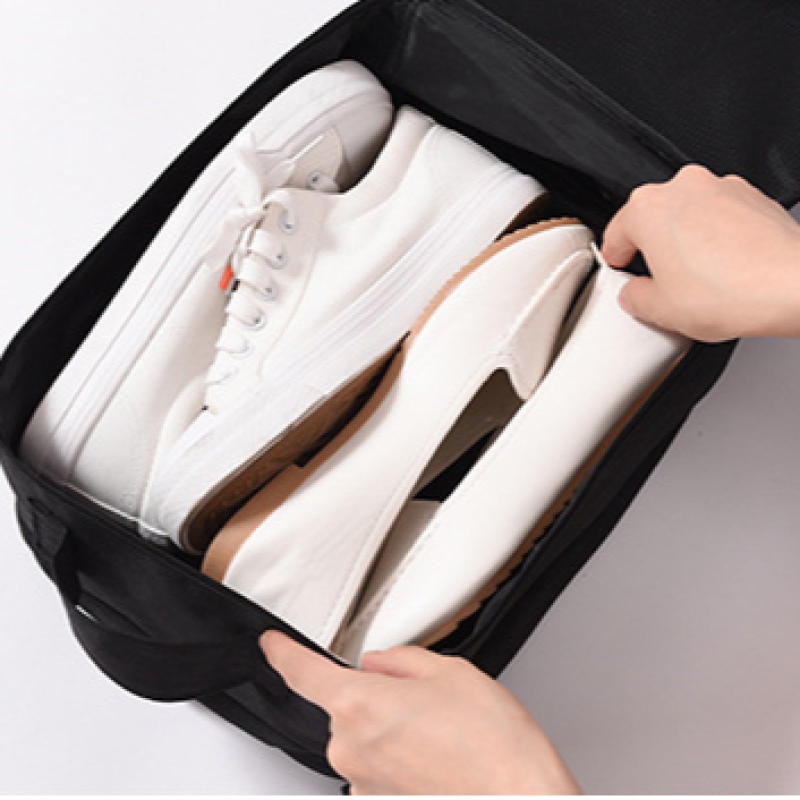 Reise Schuhtasche, Tragbare Schuhtasche, Golfschuhtasche, Wasserdichter Schuhbeutel Organisator, Verwendet für Reisespeicher, Staubdichte Lagerung, Koffer, Trolley Fall, Hängende Tasche(Schwarz)