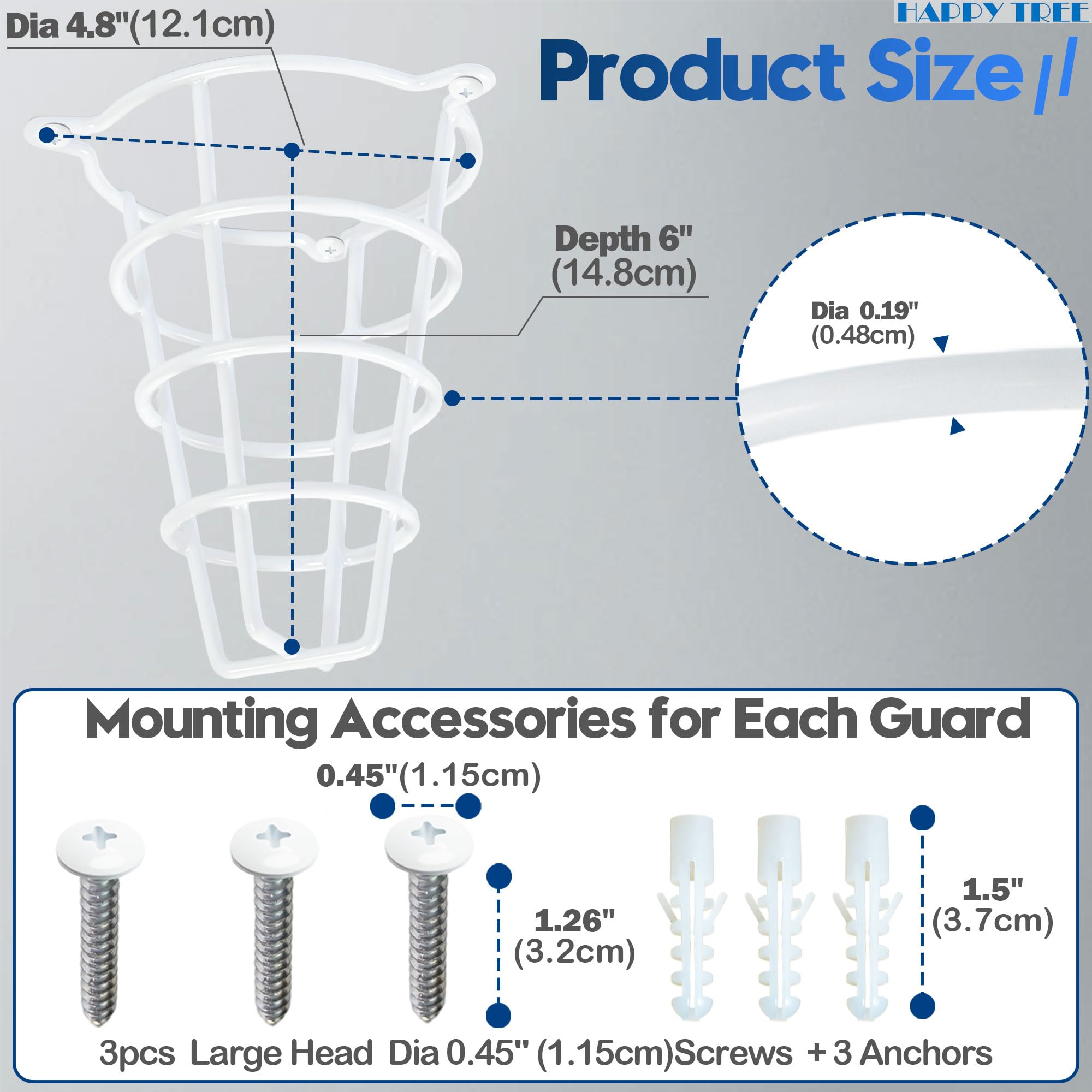 Protector de Cabeza para aspersor de Fuego Blanco para aspersor de 6,3 cm y 3/4 Pulgadas