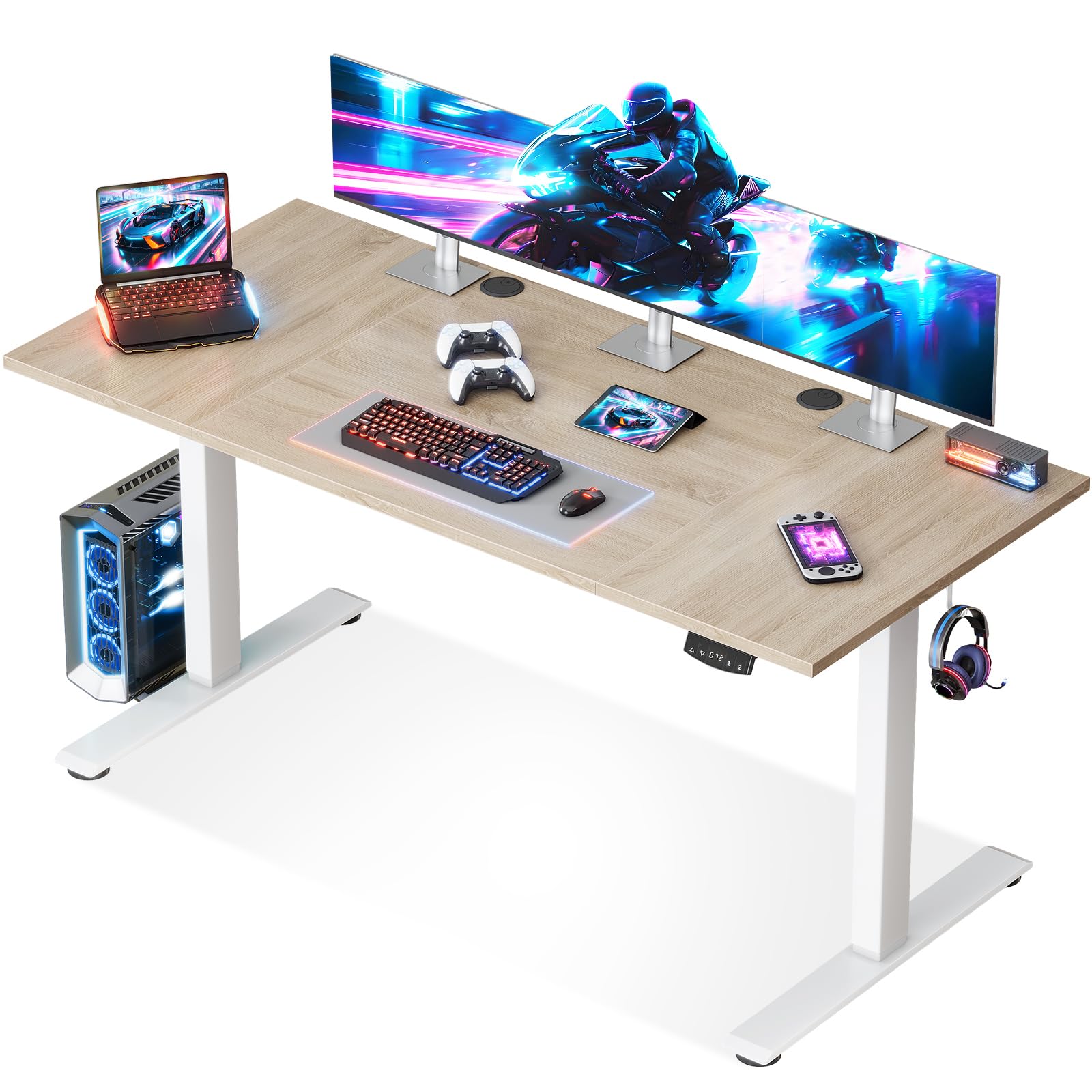 Amazon | AODK 昇降デスク 電動 昇降式デスク 幅160*70 昇降式