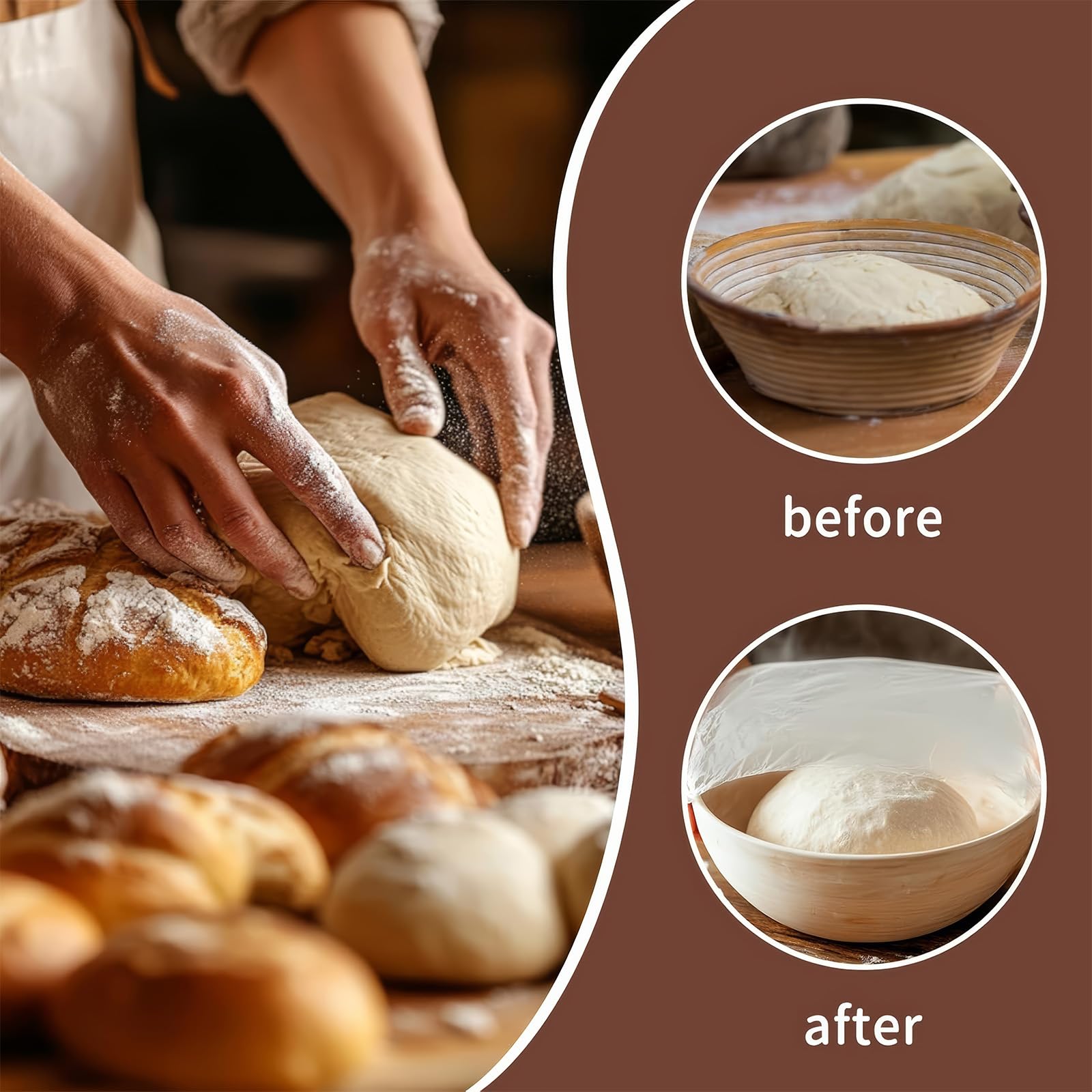 4 Pezzi Copertura per Impasto, Copertura per Alimenti, Coperchi per Cestello Di Fermentazione, Cuffia Alimentare per Lievitazione, per Lcestino Lievitazione Pane