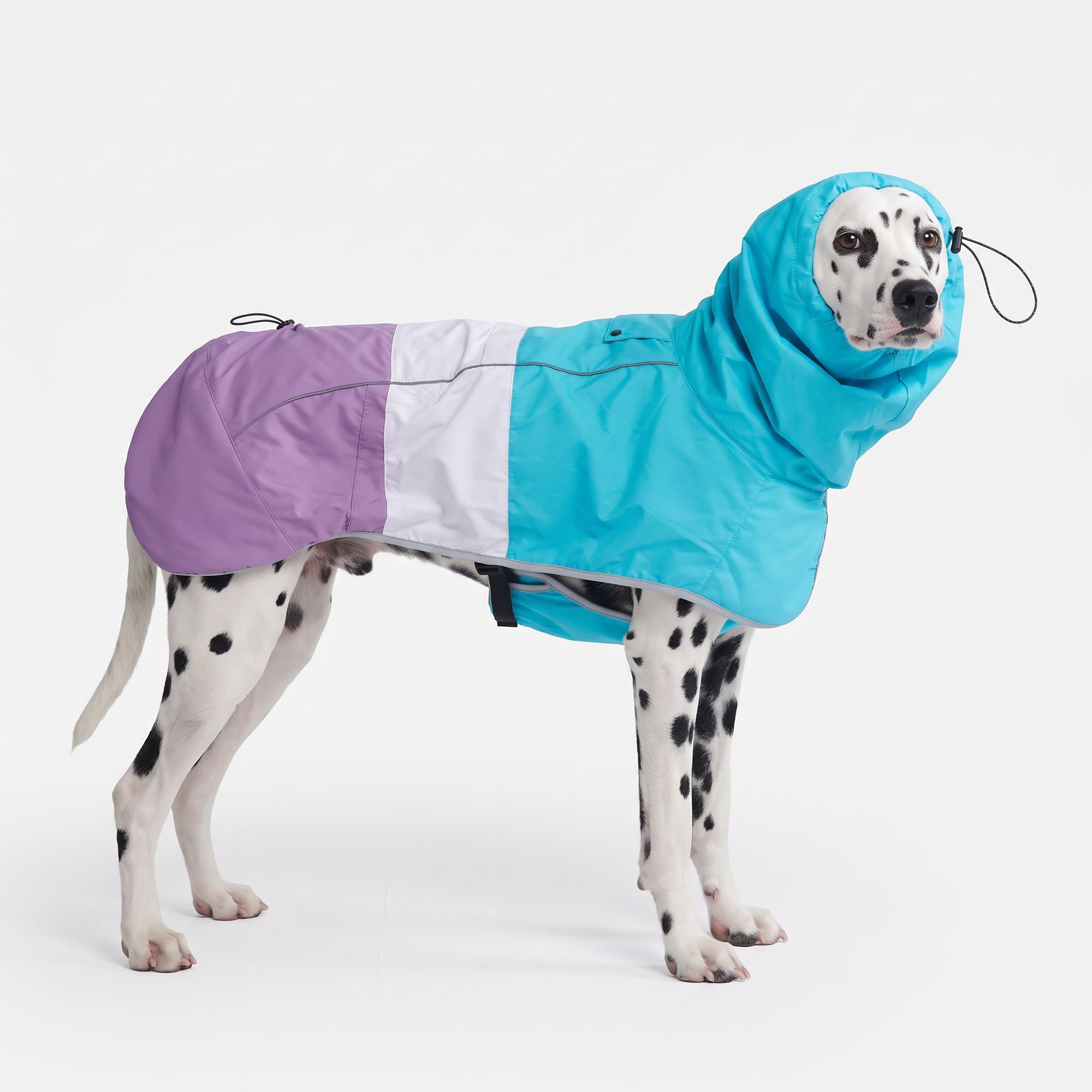 Spark Paws Dog Raincoat - Waterproof Rain Jacket w/Hood, Full Coverage