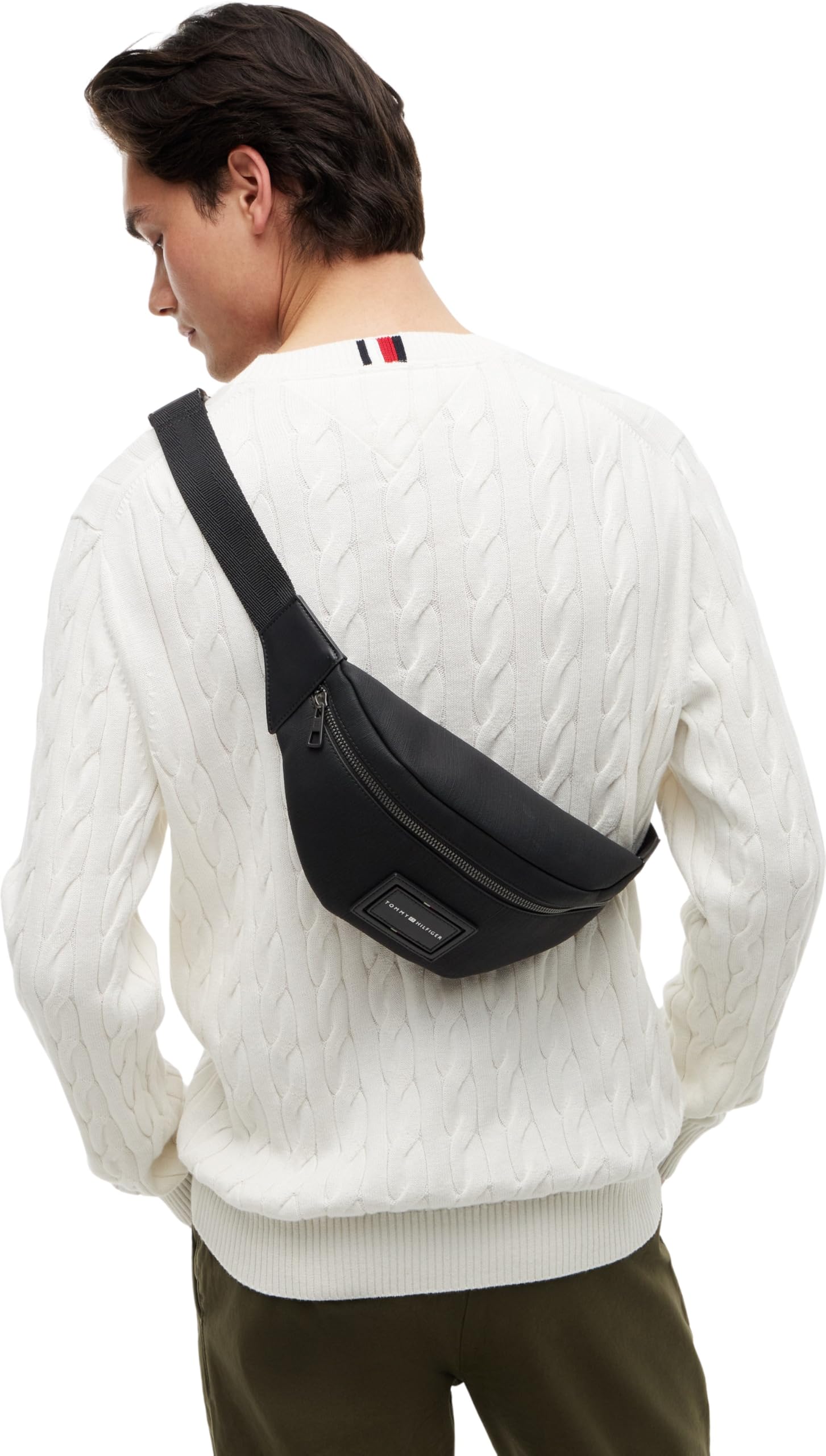 Tommy Hilfiger Herren Bauchtasche Foundation Bumbag mit Reißverschluss, Schwarz (Black), Einheitsgröße