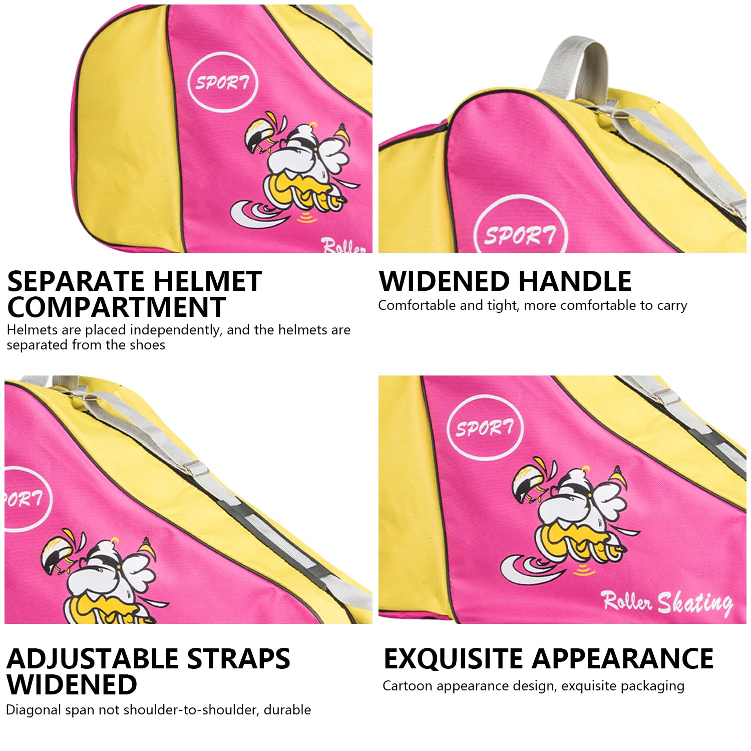 Bolsa de Patinaje con Ruedas, Bolsa de Transporte para Patines, Correa Ajustable, Unisex