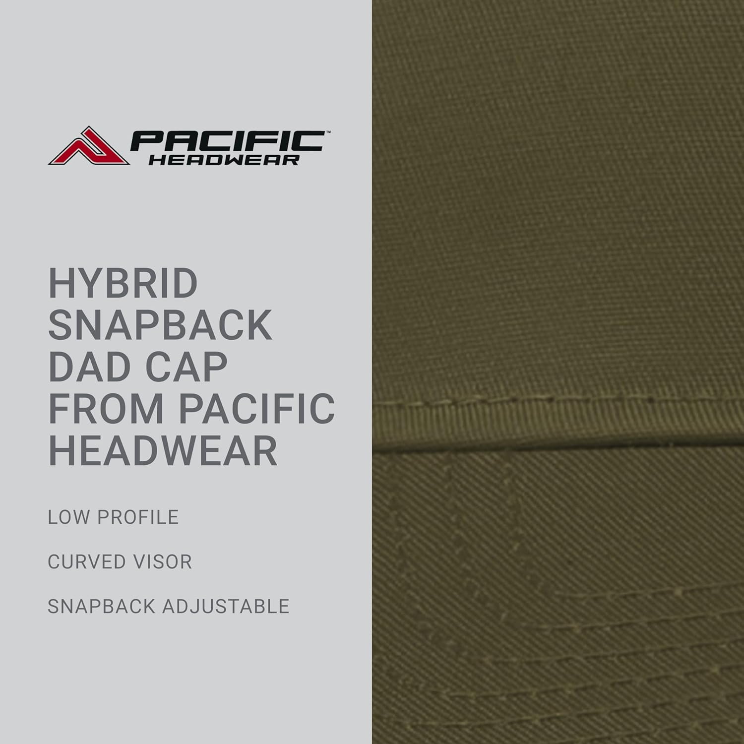 Pacific Headwear Unisex-Adult Pacific Headwear Hybrid Snapback Dad Cap - Image 6