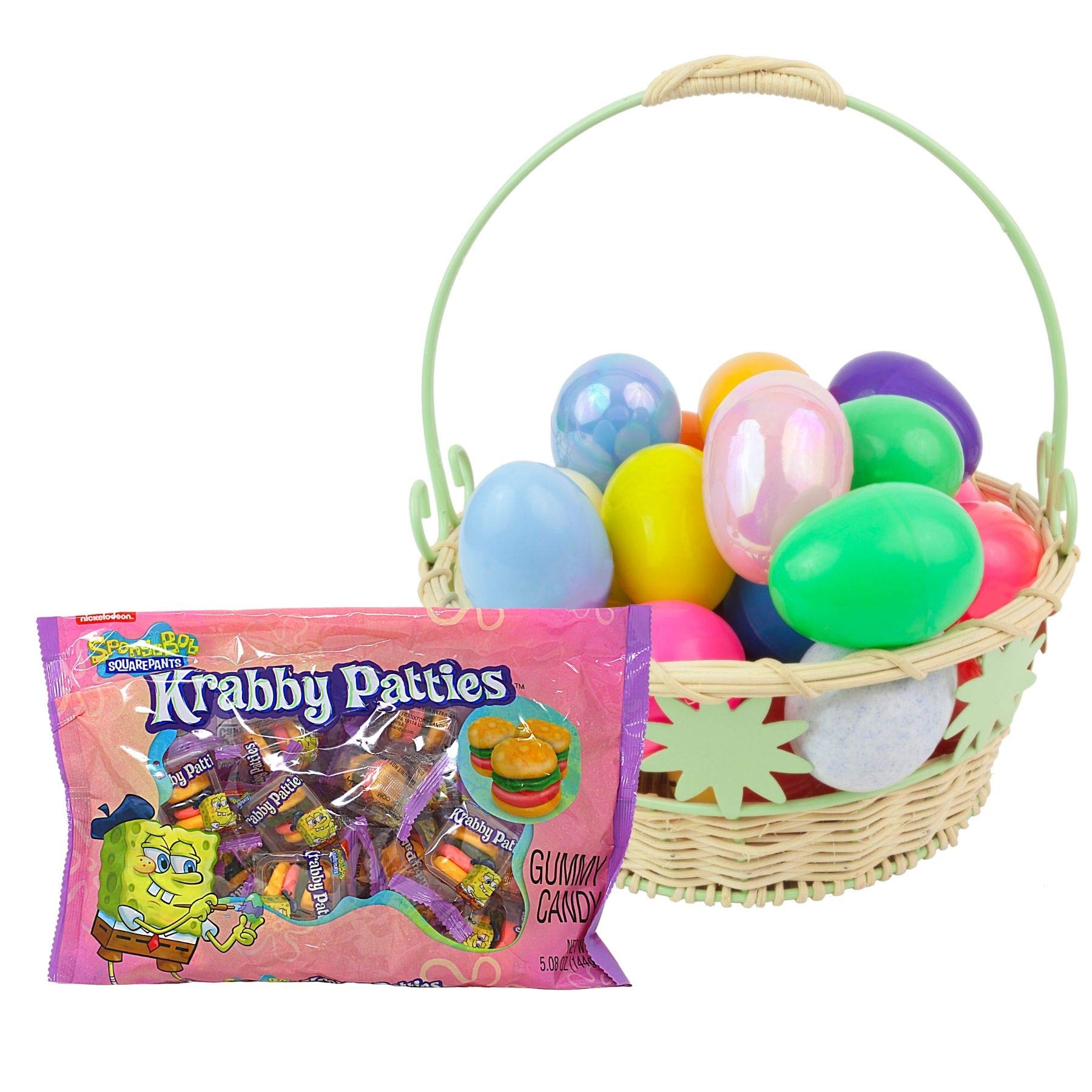 Sponge Bob - Pantalones cuadrados (1 bolsa) de gomitas de Pascua de Krabby, perfectos para caza de huevos y cestas, 144 g