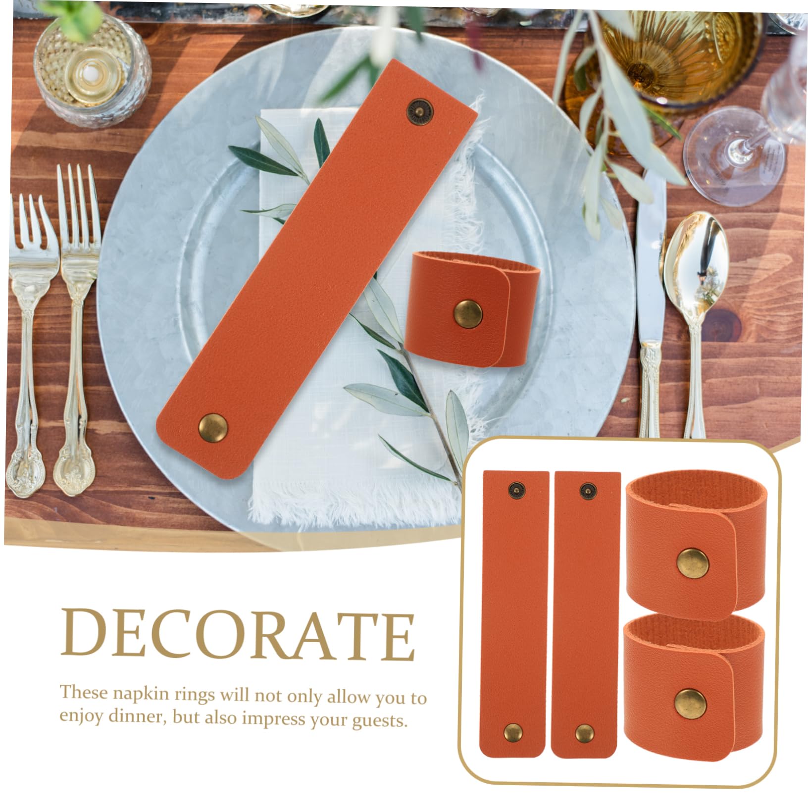 Zerodeko 20piezas Anillos De Servilleta De Cuero Impermeables para Decoración De Mesa Bodas y Restaurantes Accesorios Elegantes para Eventos y Cenas