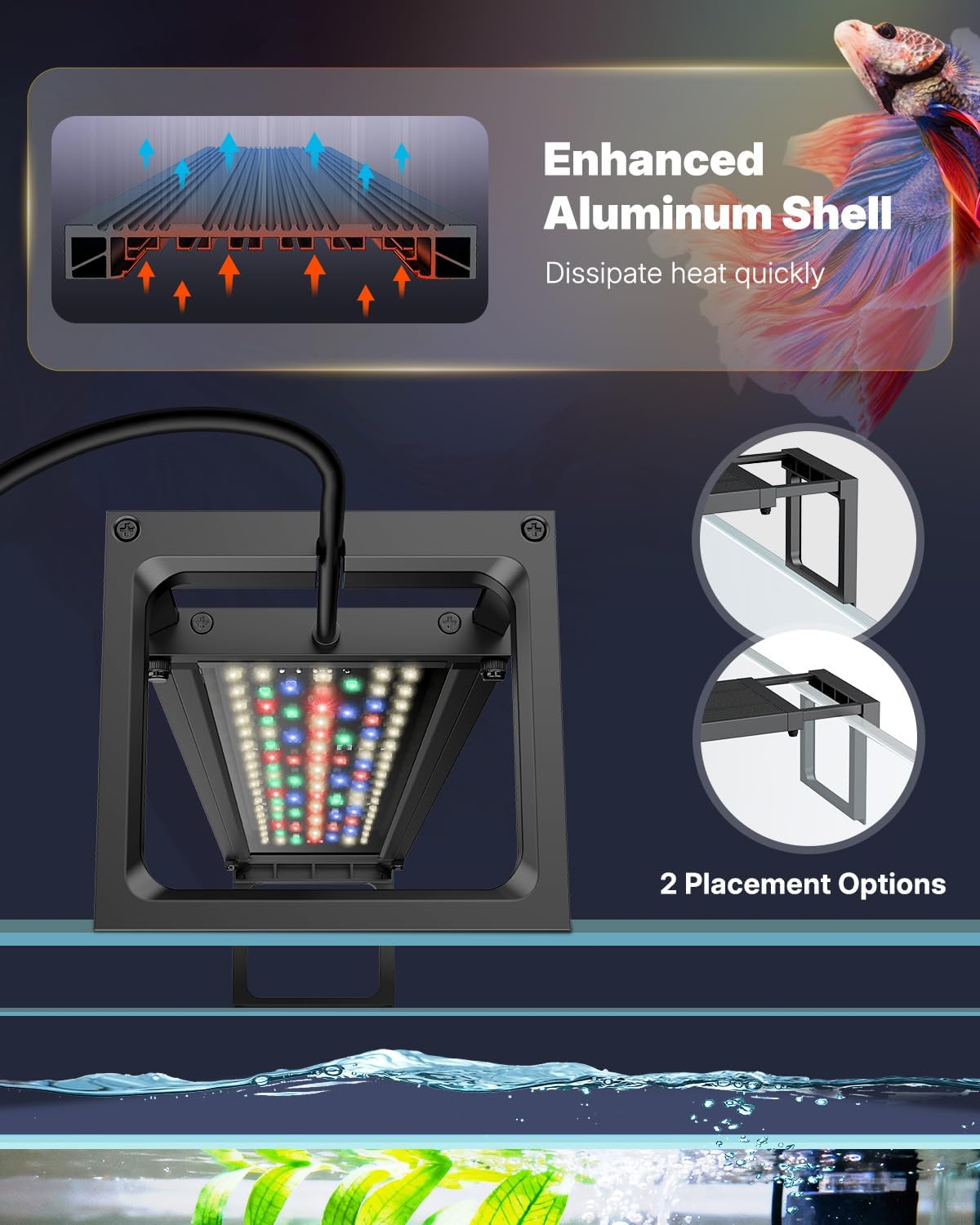 Pawfly Aquarium Light for Plants, 20 W Bluetooth Fish Tank Light, Full Spectrum Aquarium Lights for 18"-24" Fish Tanks, Extendable 24/7 LED Lights with Timer Modes & Adjustable Brightness - image 6