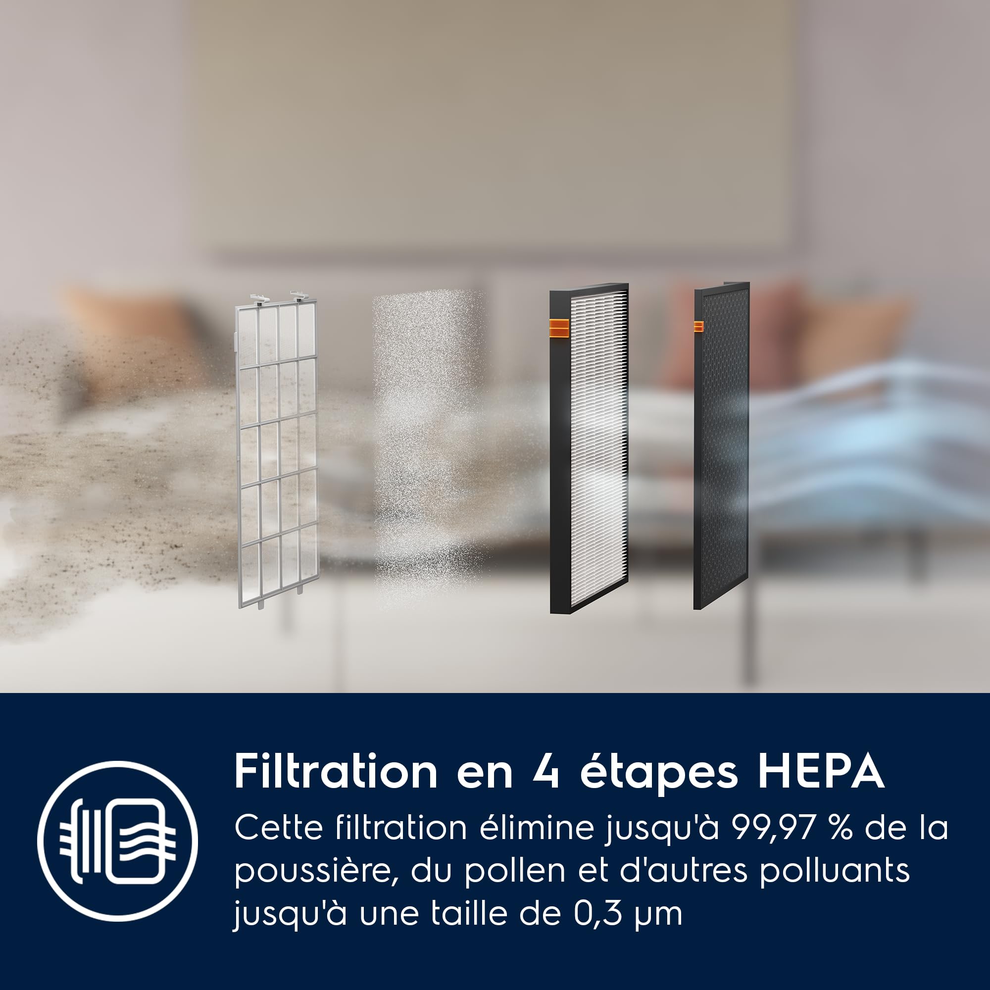 Electrolux Pure Multi 700, Purificateur d'air, Connecté Wi-FI, Fonction Ventilateur, Air Pur Filtration HEPA en 4 étapes, 73m2 Max, Silencieux, EPU72571UG, Gris Clair