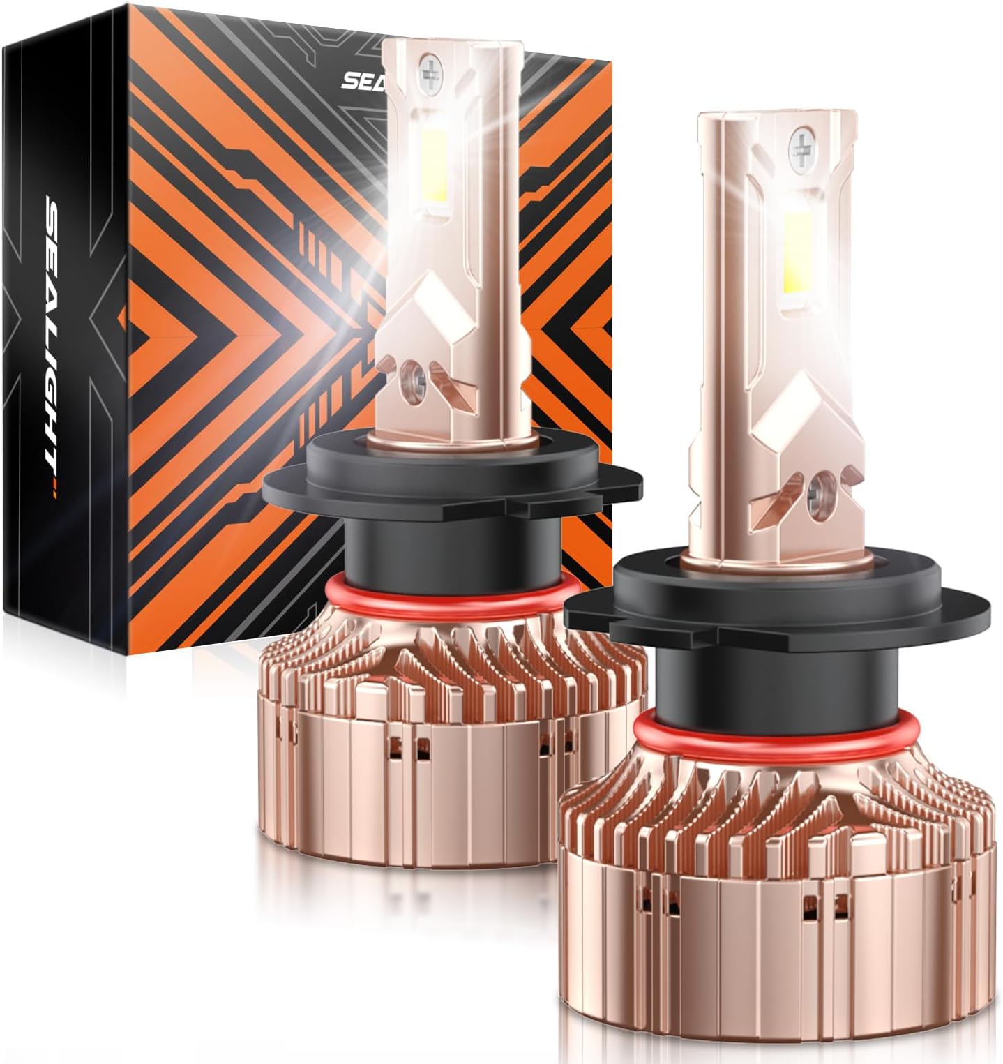 SEALIGHT H7 Fog Bulbs 900% Brightness Light Bulbs, 6000K Cool White Bulbs with 25000RPM Fan, Plug and Play ATV/UTV, 10-Year Extended Lifespan IP68 Waterproof, Pack of 2