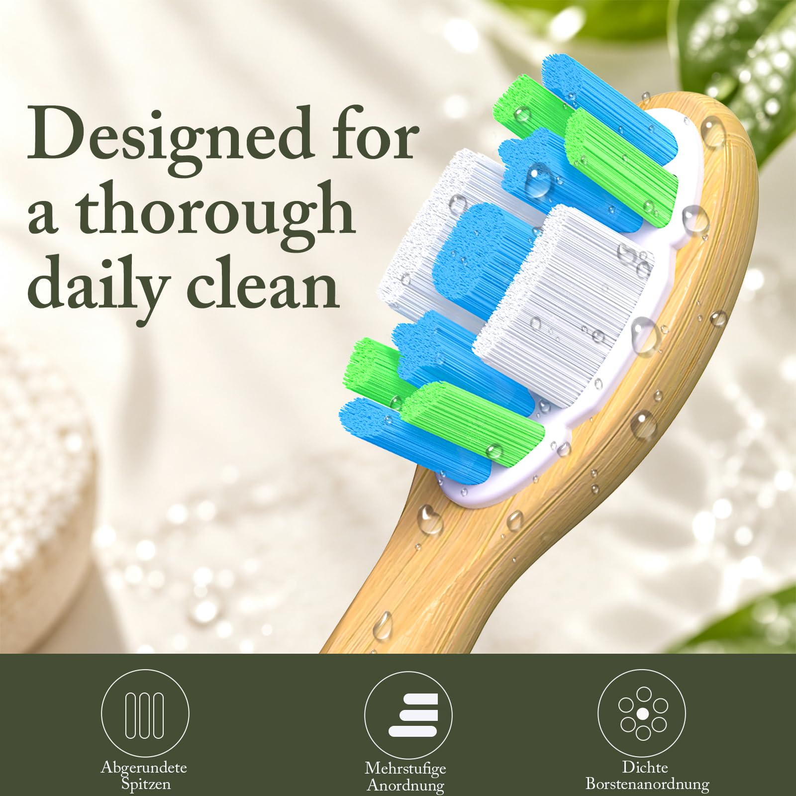 Testine in bambù compatibili con Sonicare, setole morbide