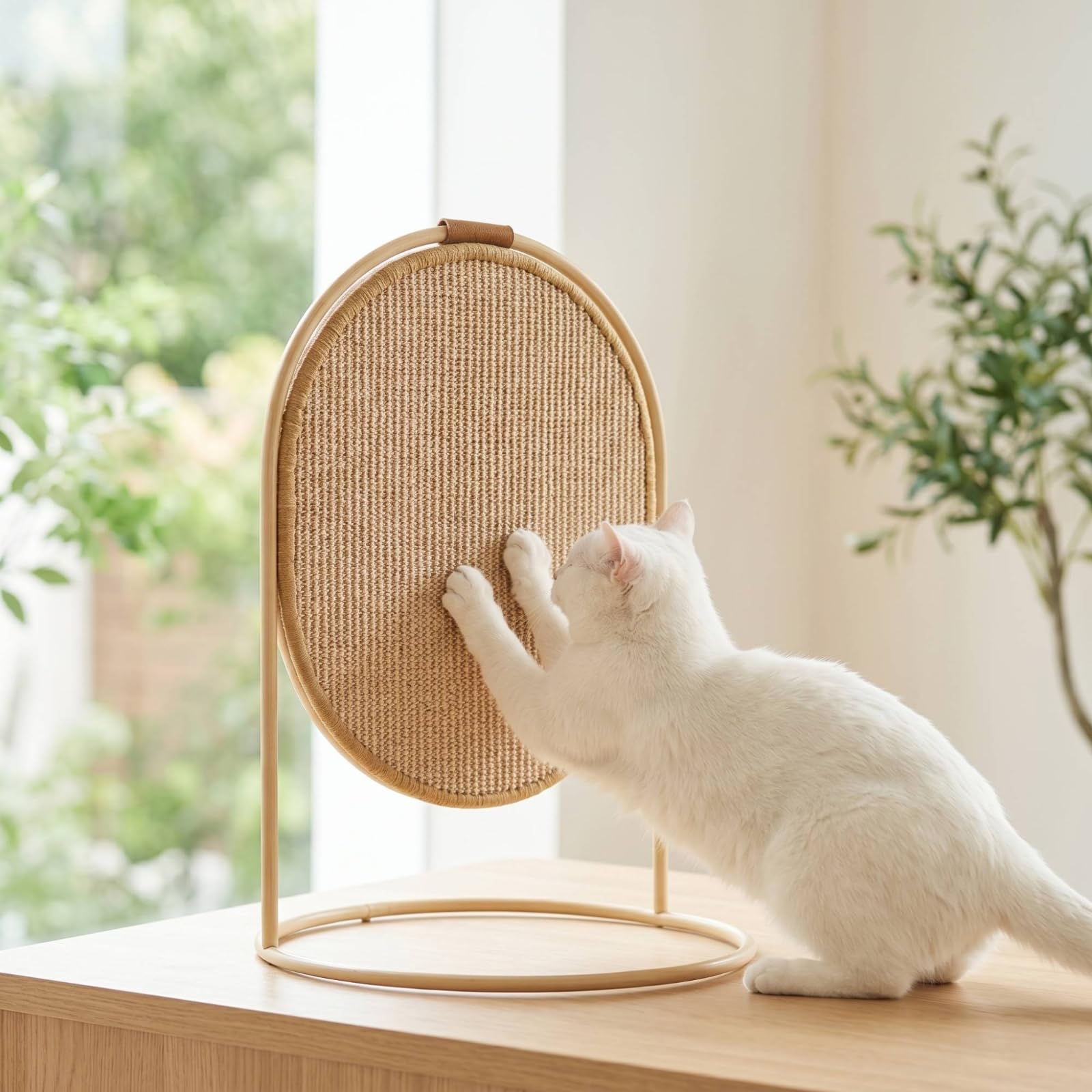 Harilla Griffoir pour Chat avec Structure en, Vert Basilic avec Carton Ondulé, Modèle Breveté, Résistant Aux Griffures, Ne Perd Pas De Copeaux