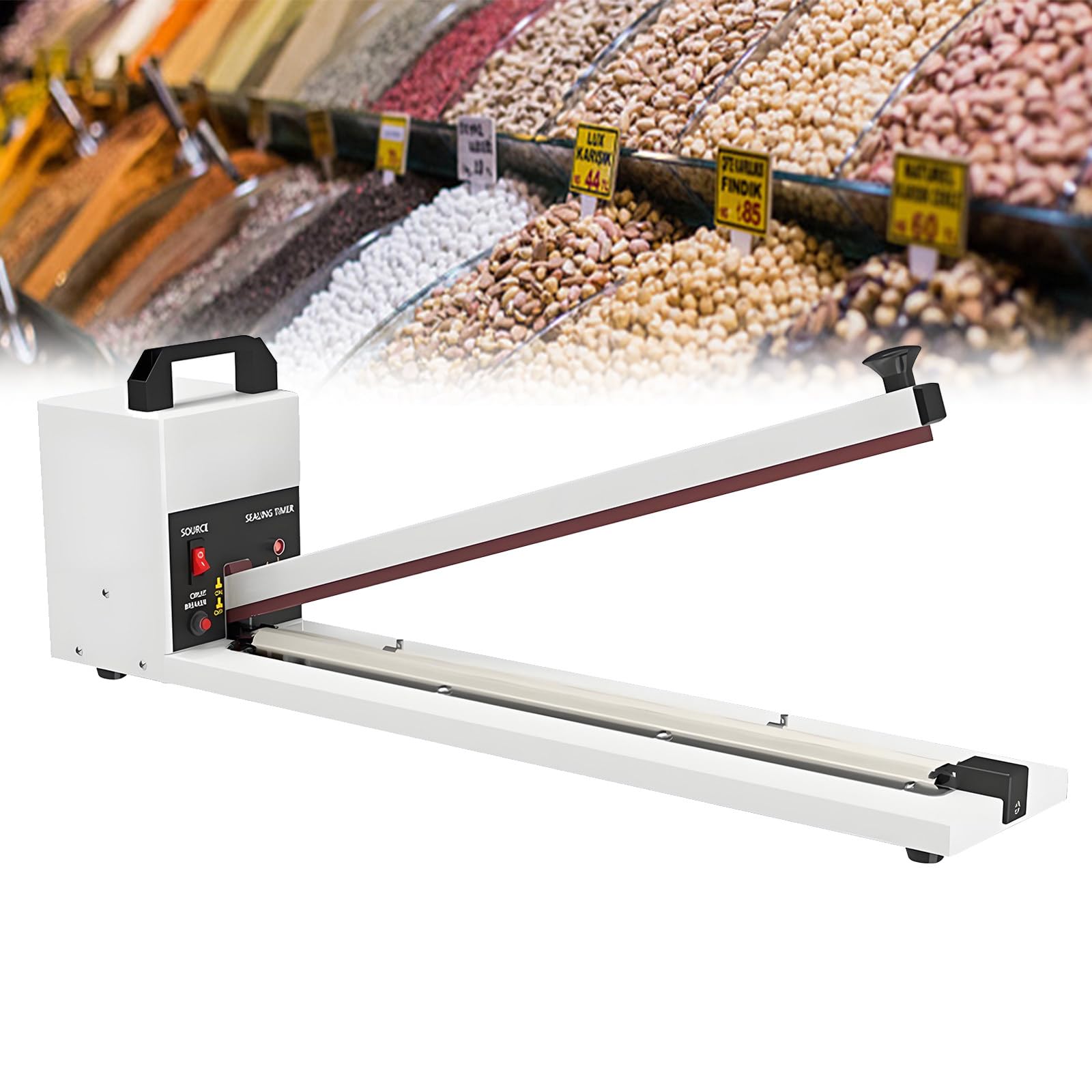 YXZYFPP Portable Manual Heat Sealer Impulse Bag Sealer Manual Poly Bag Heat Sealer Machine Sealing Length 900mm,Sealing Thickness 0.08-0.3mm for Plastic Bags 900mm (size_name 750mm)