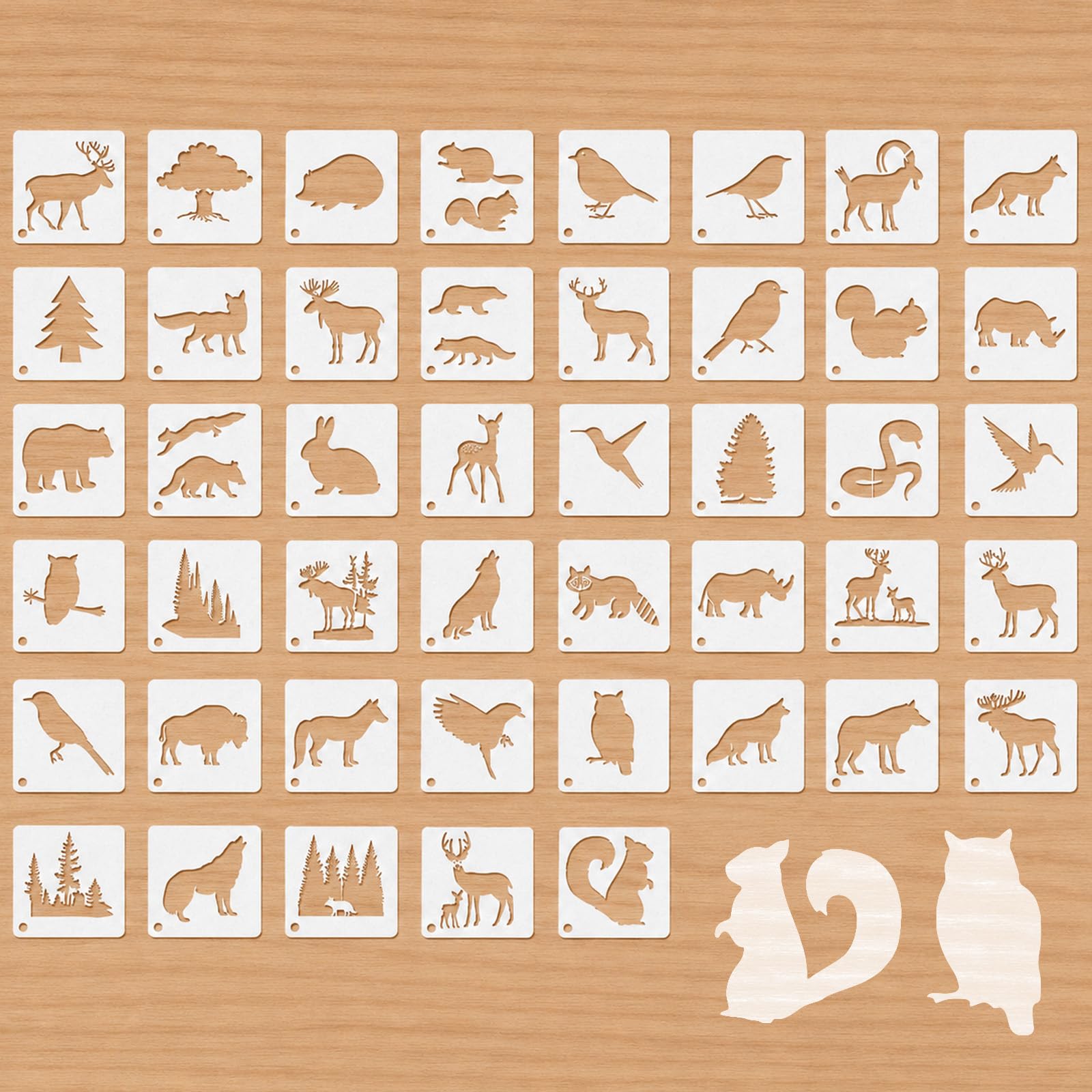 Ymapinc 45pcs Forest Animals Stencils for Painting