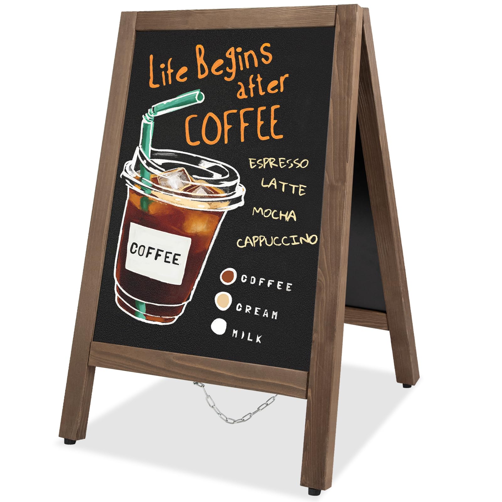 VAIIGO Magnetic Chalkboard Wood A-Frame Pavement Chalk Board Signs 43x85cm