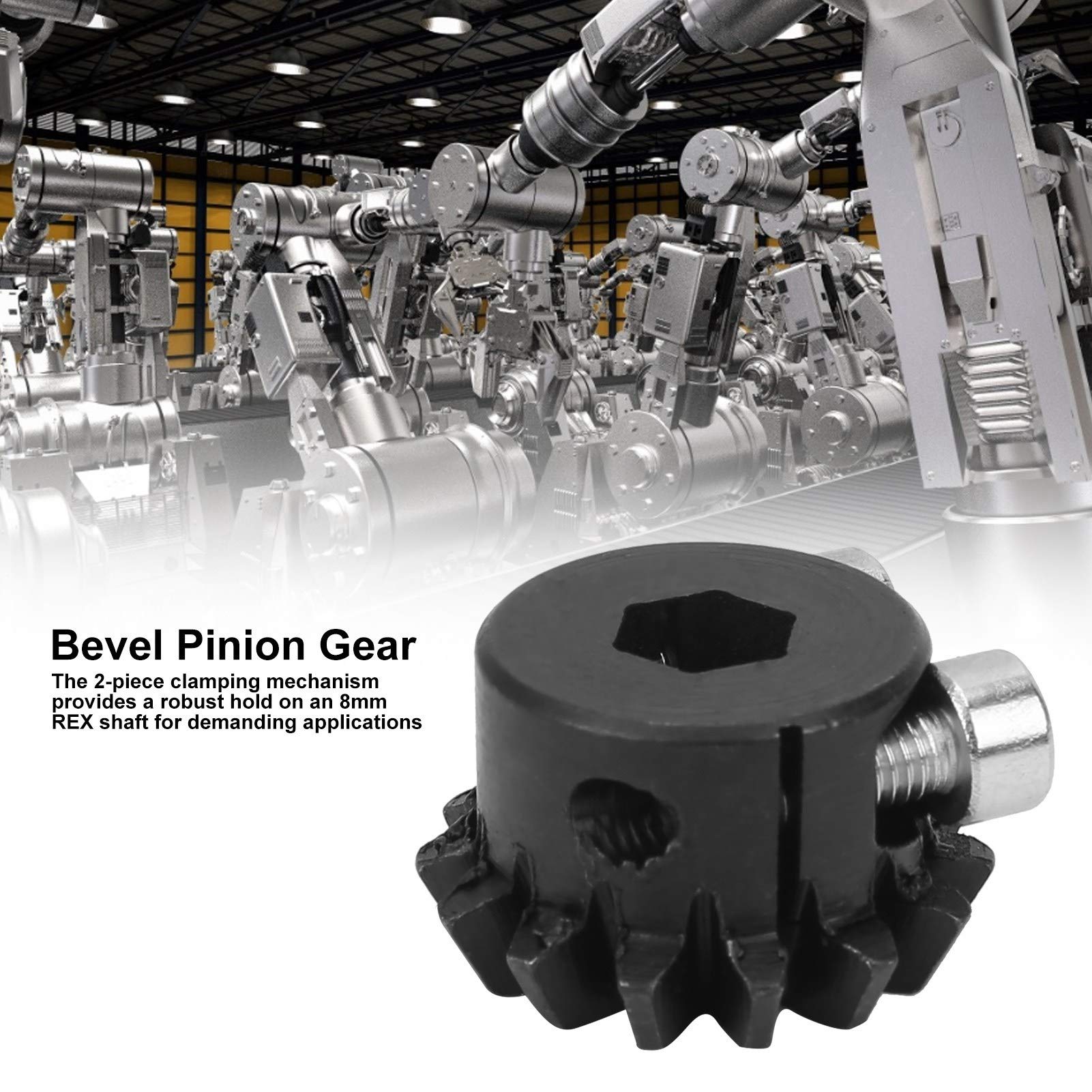 Bevel Pinion Gear, 8mm 14 Teeth Clamping Bore Sprocket Robot Parts for Hardware Mechanical Rotation