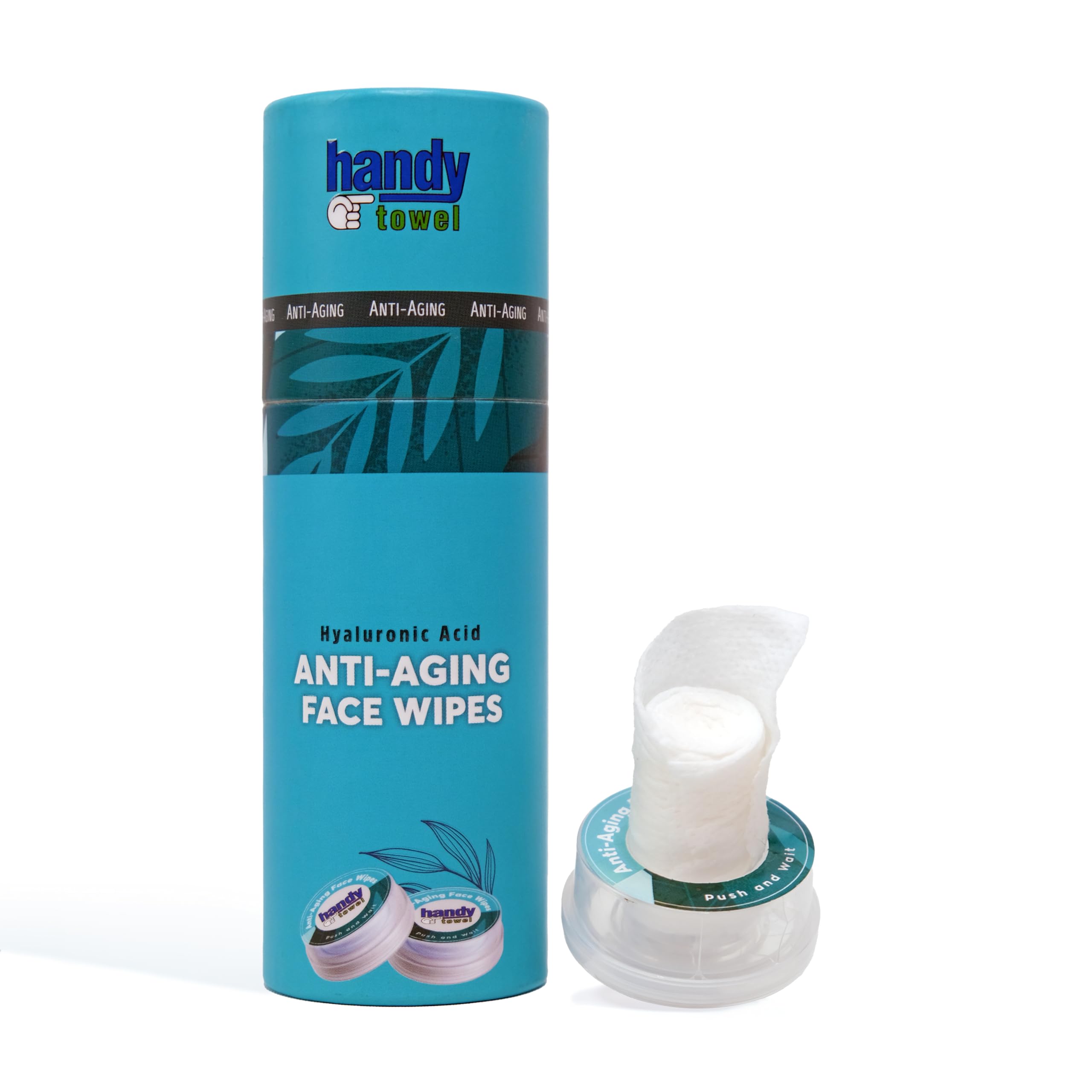 Handy Towel Anti-Aging Facial Care Wipes, Purifying Nourishing Face Care Wipes, Hyaluronic Acid Reducing Wrinkles Skin Care Towelettes, Facial Pores