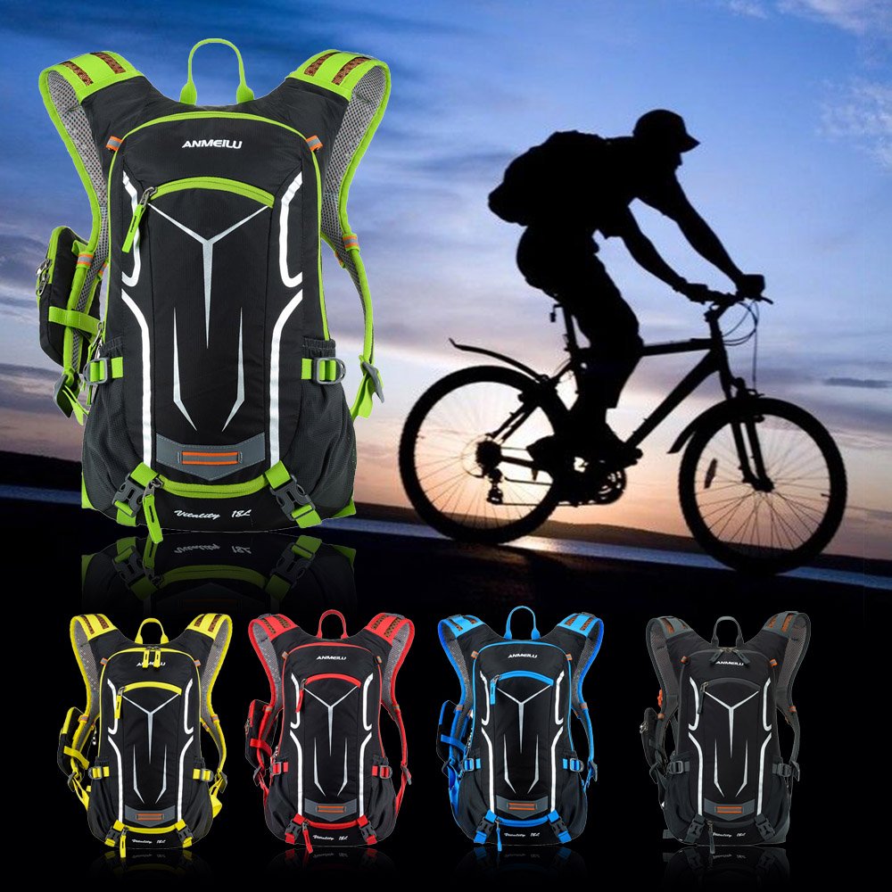 Zaino da Ciclismo Lixada18L Impermeabile e Traspirante per Sport All'aria Aperta, Guida e Viaggi con Copertura Antipioggia, Borsa Idratante Ultraleggera per Ciclisti