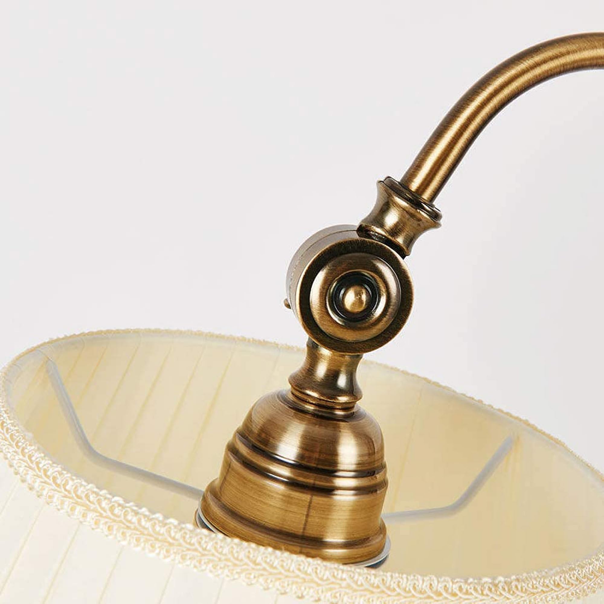 ACMHNC Stehlampe Wohnzimmer Vintage, Dimmbar, Timer, Bronze | Retro Stehleuchte mit Fernbedienung, Stoffschirm, E27 Fassung, 3000K-6000K, Hoehenverstellbar 134-174 cm für Sofaecke, Sessel