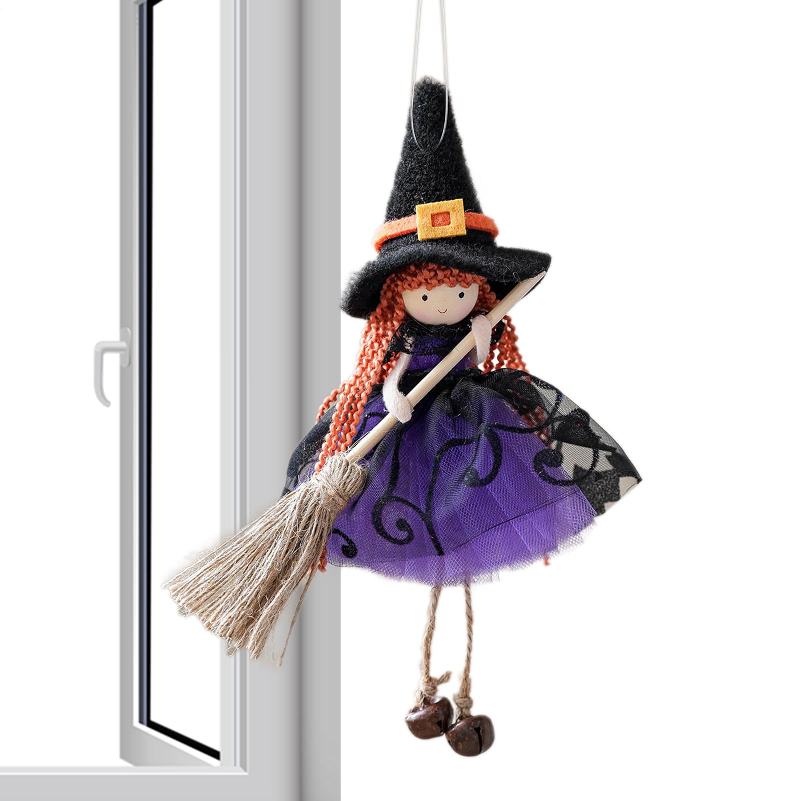 Muñeca de Bruja de Cocina Hecha a Mano, Colgante de Bruja de Halloween, Figura Coleccionable aterradora para Fiestas, Ventanas, jardín, Patio, al Aire Libre, casa encantada, Cocina, Pared de