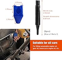 Vista 2 de Kewucn 2 piezas de embudo flexible de drenaje de aceite para coche, embudo de plástico con cierre de presión, embudo de combustible automotriz