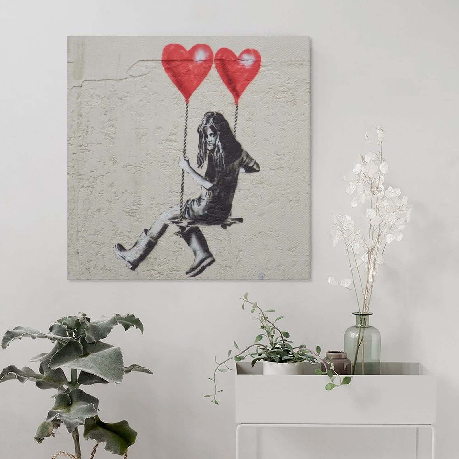 Amazon.co.jp: Banksy バンクシー 【スウィンギングガール】 アート