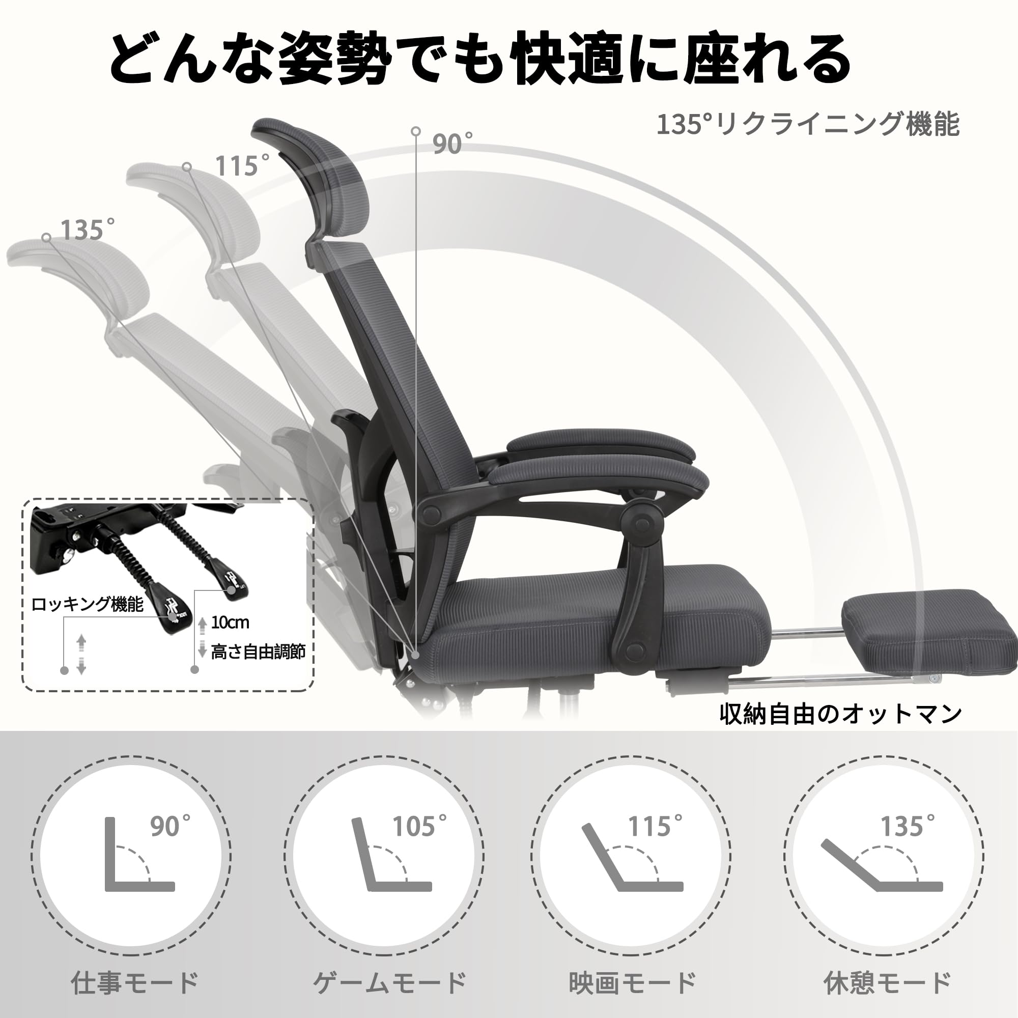 Amazon.co.jp: Okeysen オフィスチェア デスクチェア ハイバック