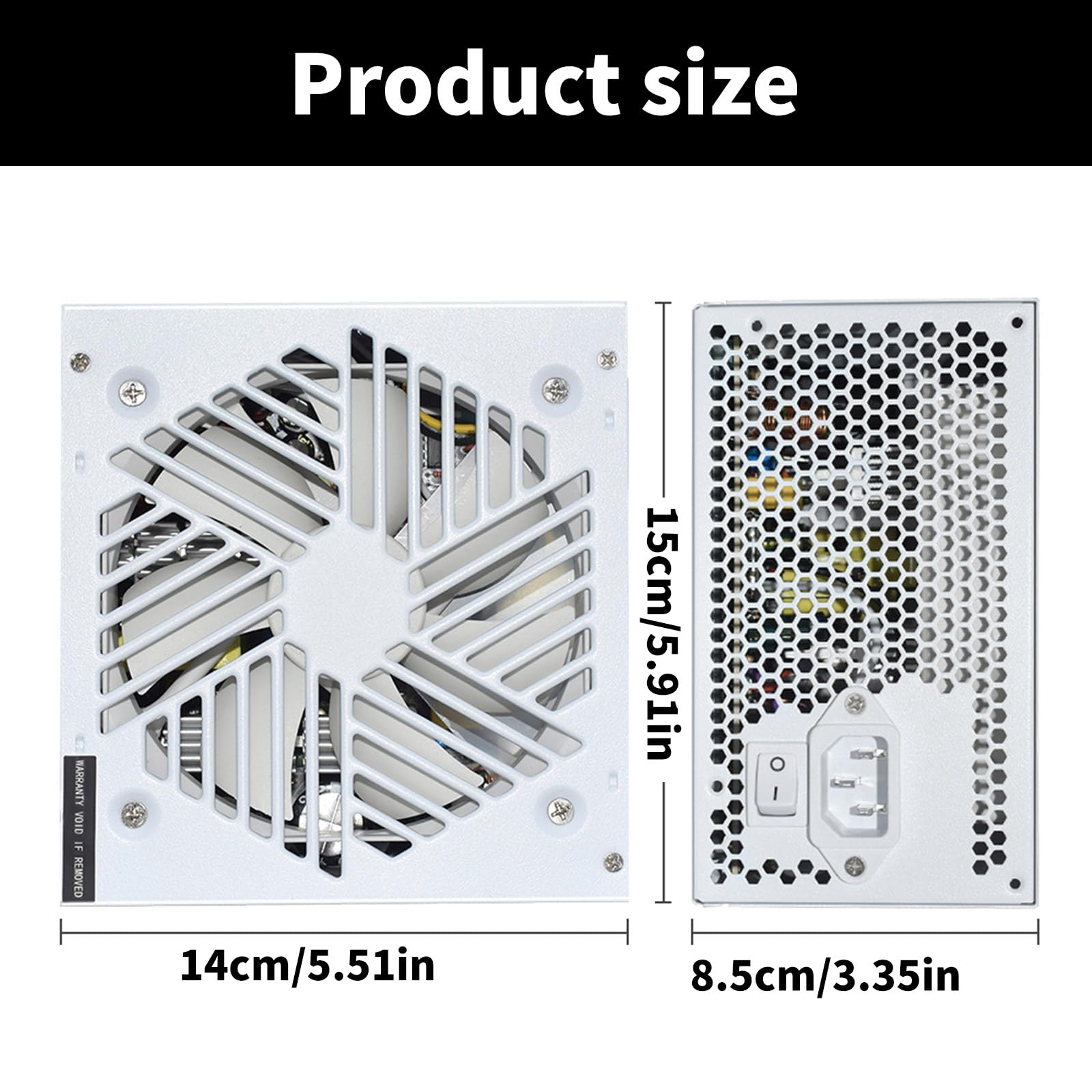 Fuente de alimentación para juegos de 850 W, modulares, gestión de cables, silencioso, ventilador de rodamiento hidráulico de 120 mm