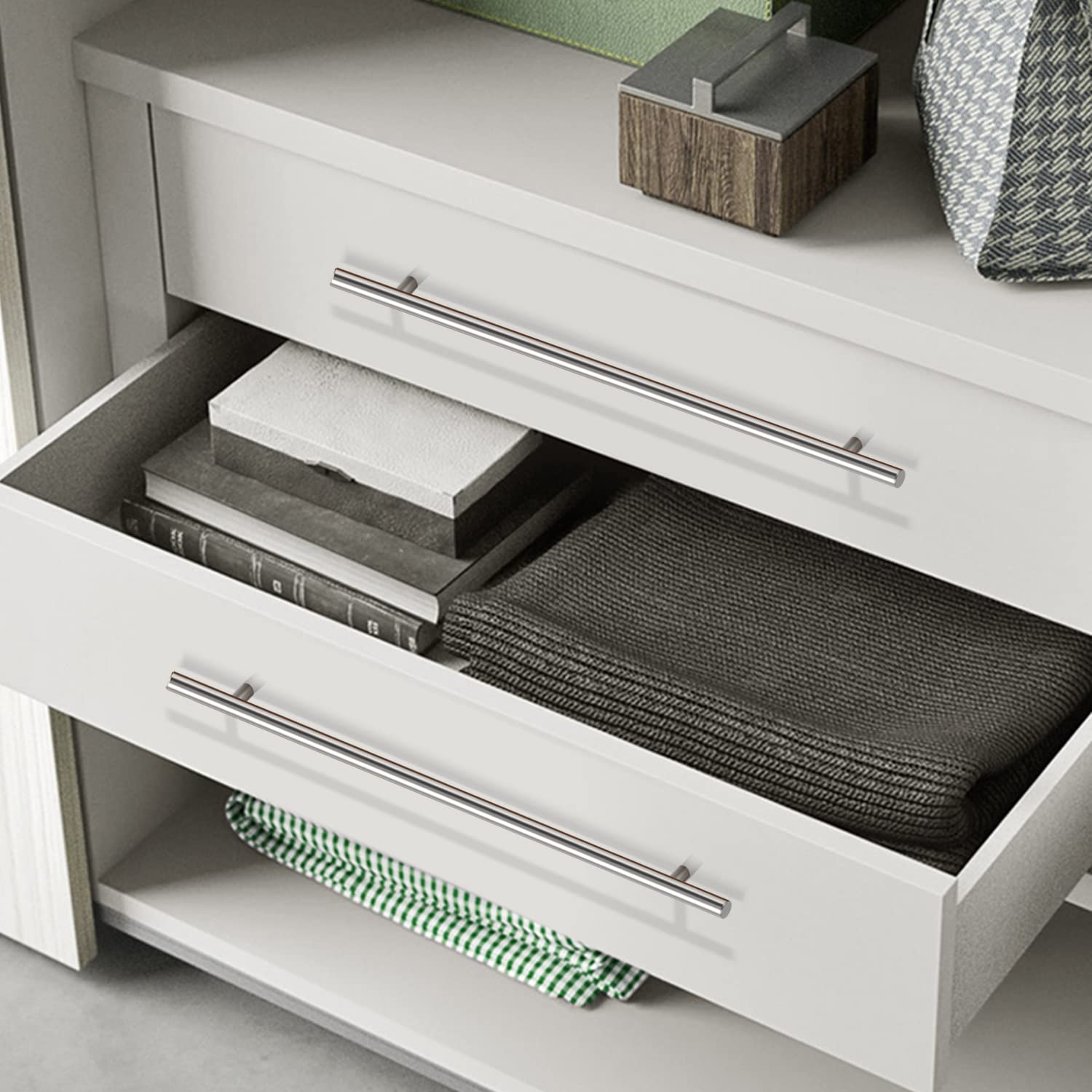 flexzion T Bar Mango Pull pomos 18 "Hardware de acero inoxidable puerta de la cocina armario cajón muebles aparato Euro estilo con tornillos de montaje