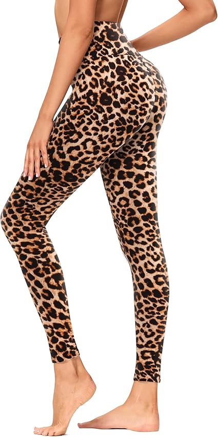 GAYHAY High Waisted Leggings for Women - Soft Opaque Slim Tummy Control Printed Pants for Running Cycling Yoga