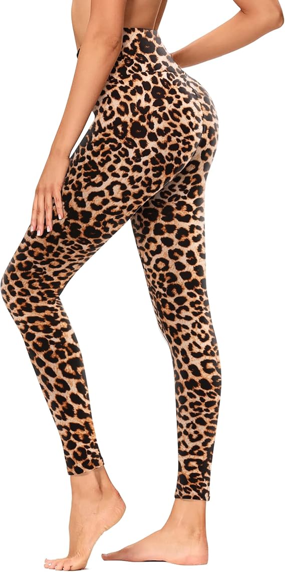 GAYHAY High Waisted Leggings for Women - Soft Opaque Slim Tummy Control Printed Pants for Running Cycling Yoga