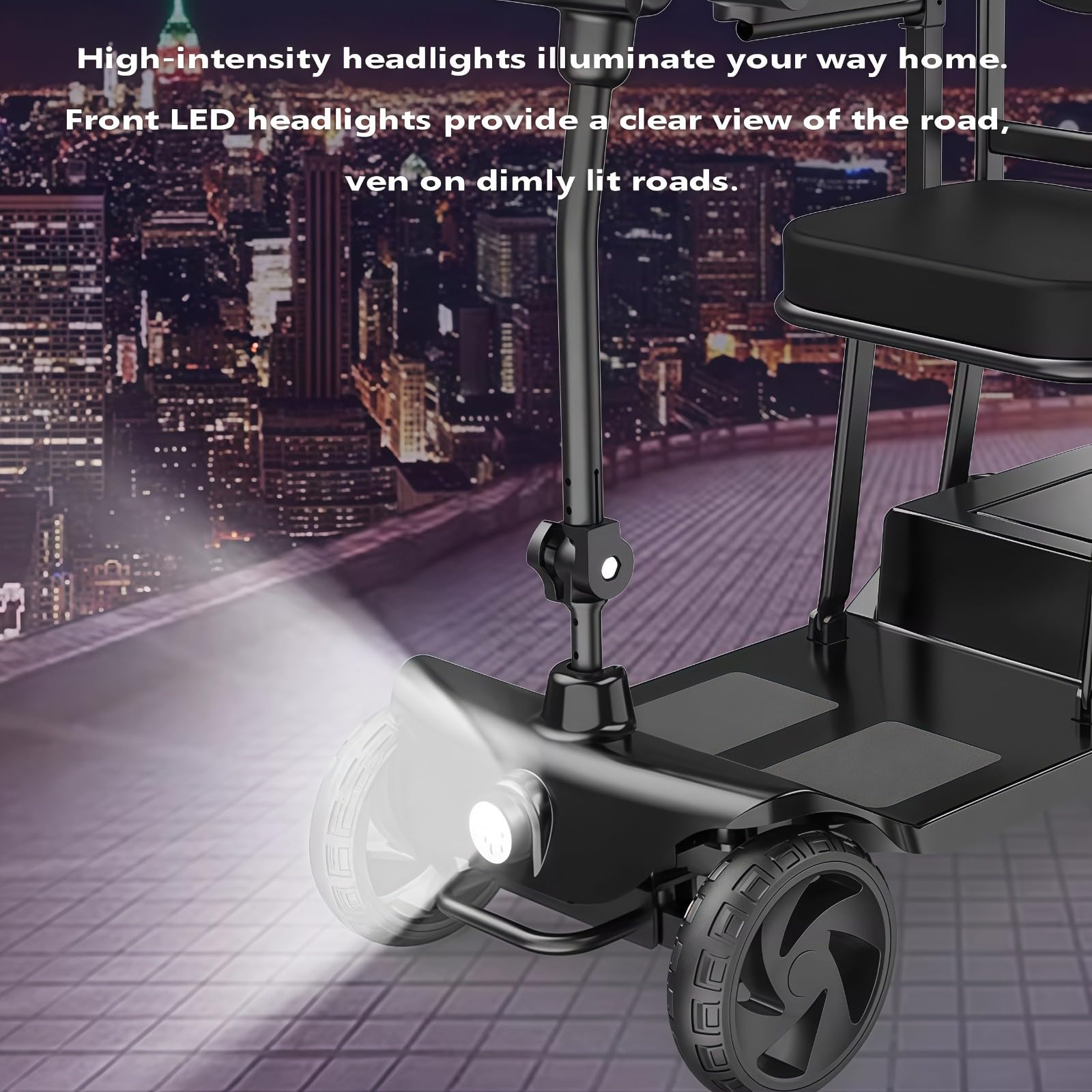 Scooters De Mobilité pour Adultes,Scooter De Mobilité À 4 Roues,De Freins Électromagnétiques Et De Pneus Pleins, Adapté Aux Personnes Âgées pour Leurs Déplacements Et Leurs Voyages.