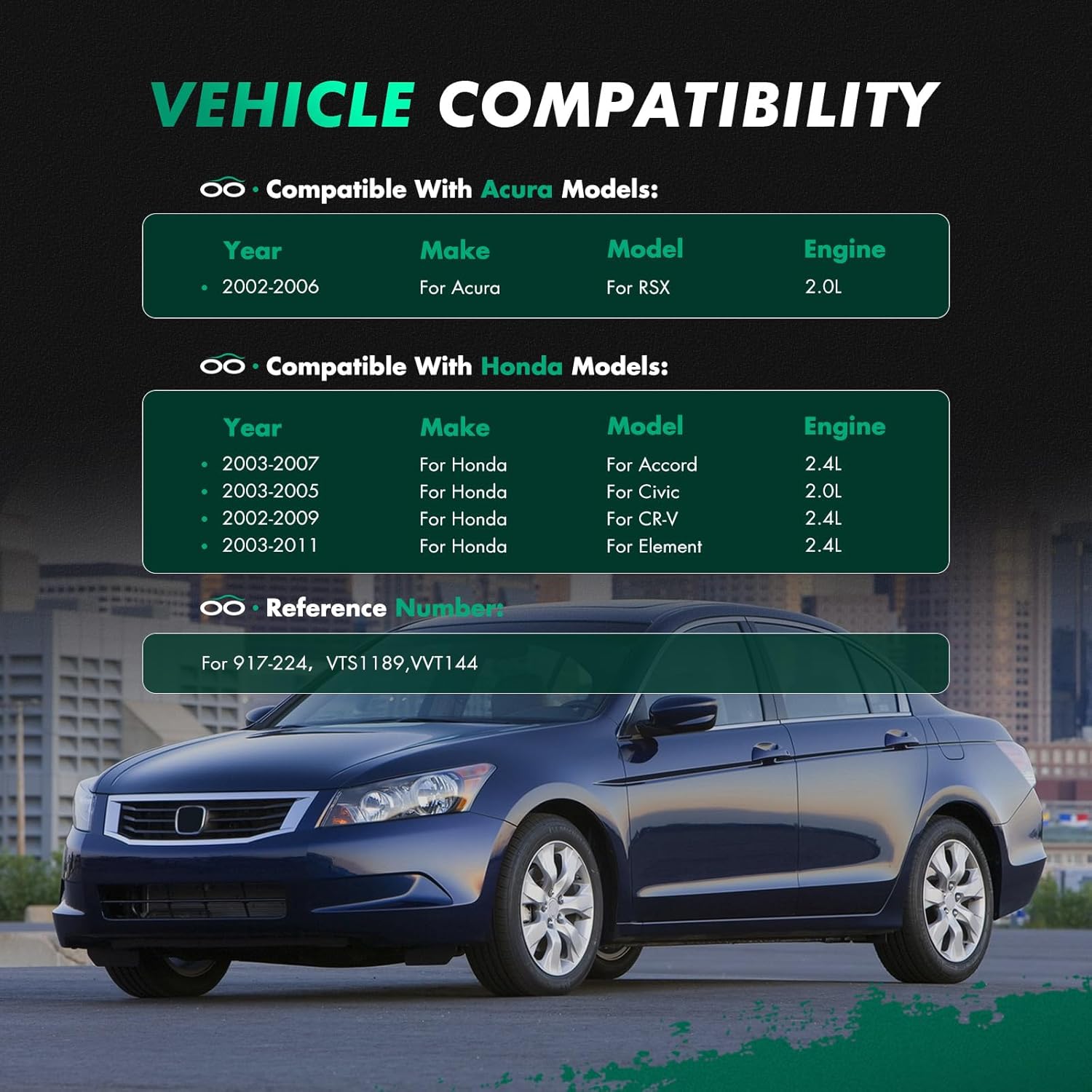 SCITOO Engine Variable Valve Timing (VVT) Solenoid for Acura RSX 2.0L for Honda for Accord 2.4L for Honda Civic 2.0L for Honda CR-V 2.4L for Honda Element 2.4L 917-224