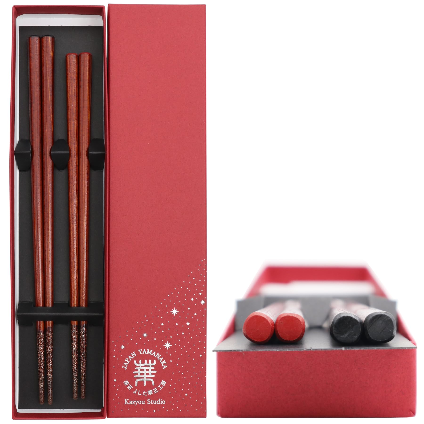 Kasyou Studio Hiba Noto Husband Chopsticks (New Specifications, Comes in a Presentation Box, Kagazai), Traditional Arts and Crafts with Craftsmanship (Wood, Made in Japan, Premium, Pair, Natural : Hom