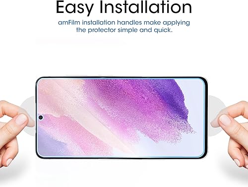 Miniatura 3 de amFilm Paquete de 3 protectores de pantalla de vidrio templado compatibles con Samsung Galaxy S21 FE (edición de ventilador 5G 2021), con kit de