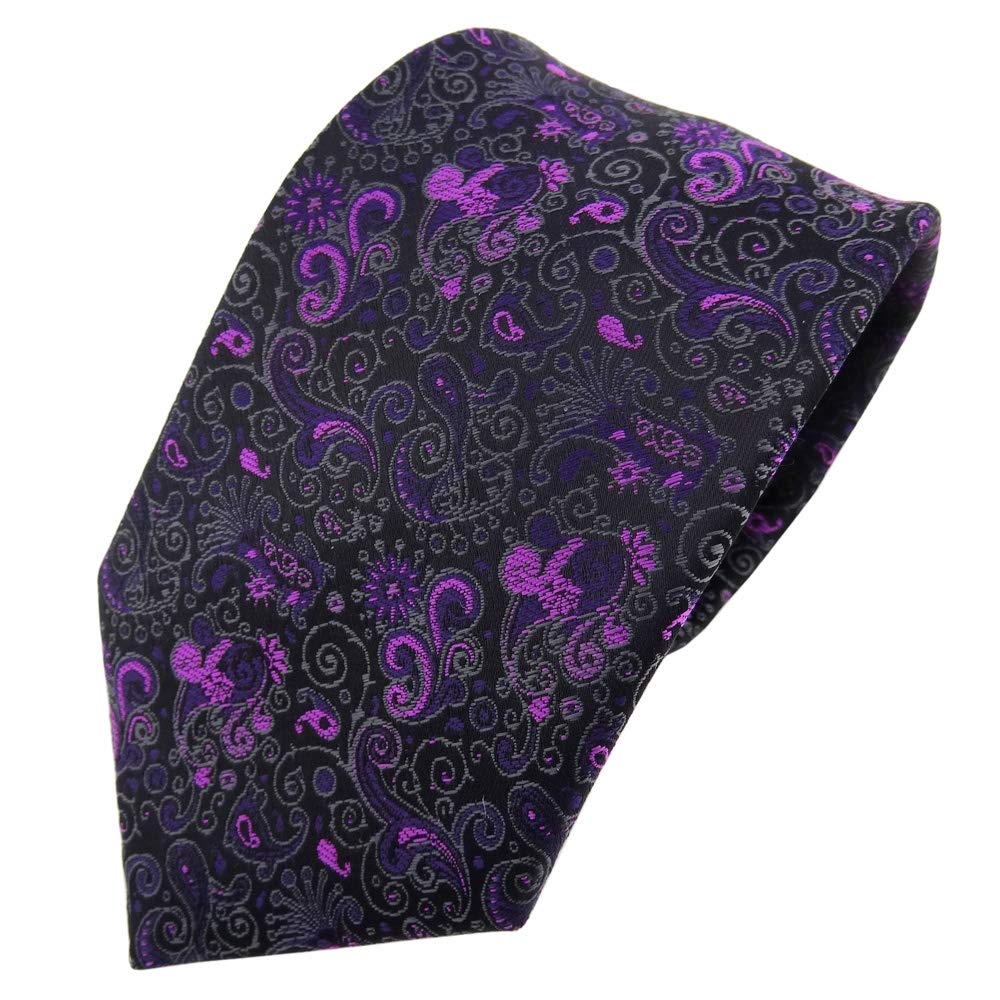 TigerTie Designer tie in paisley patterned - Purple - One size