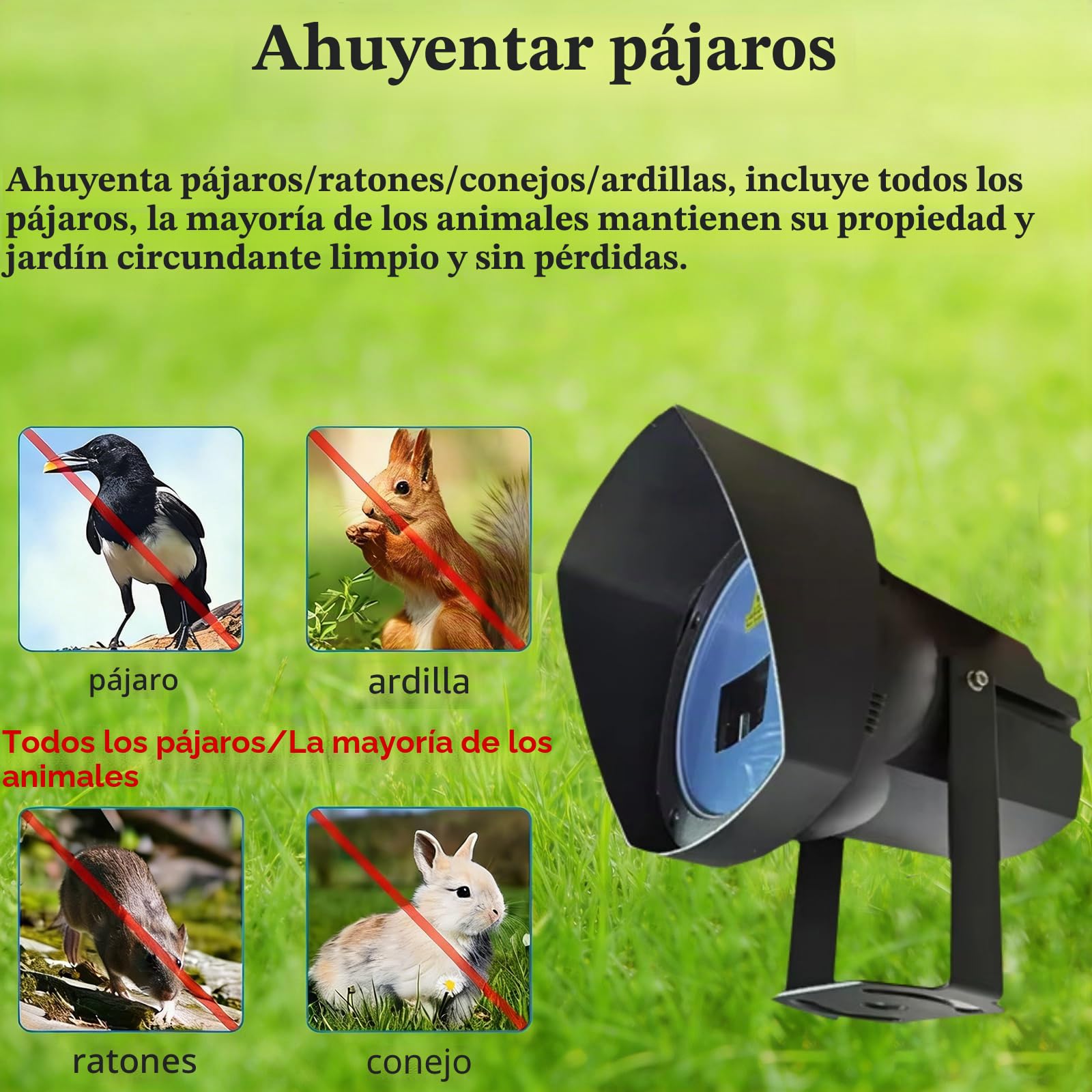 Repelente Láser Industrial para Aves, Ahuyentador De Aves Automático E Impermeable, Dispositivo Láser para Ahuyentar Pájaros En Aeropuertos, Ideal para Palomas, Estorninos Y Gorriones