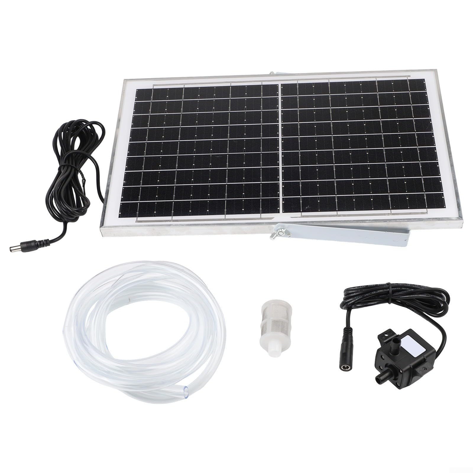 Kit pompa di aerazione per laghetto ad energia solare, pannello ad alta efficienza da 9 V, pompa di circolazione 240 l/h con filtro in acciaio inossidabile e tubo da 2 m, per decorazioni da