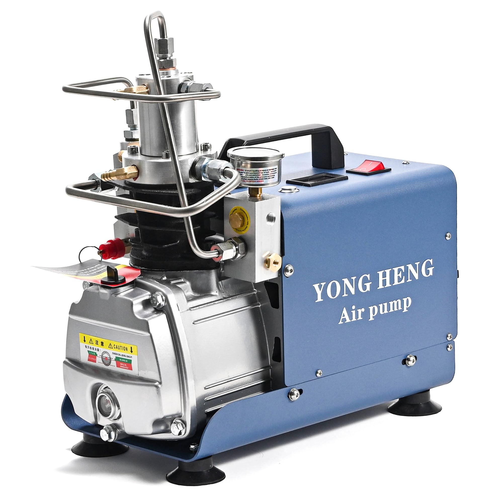 Air Compressor, YONG HENG Electric High Pressure PCP Air Pump with Auto Shut-off, 30Mpa 4500 PSI Air Pump for Paintball Airgun Scuba Air Rifle Fill Station for Fire Fighting Diving