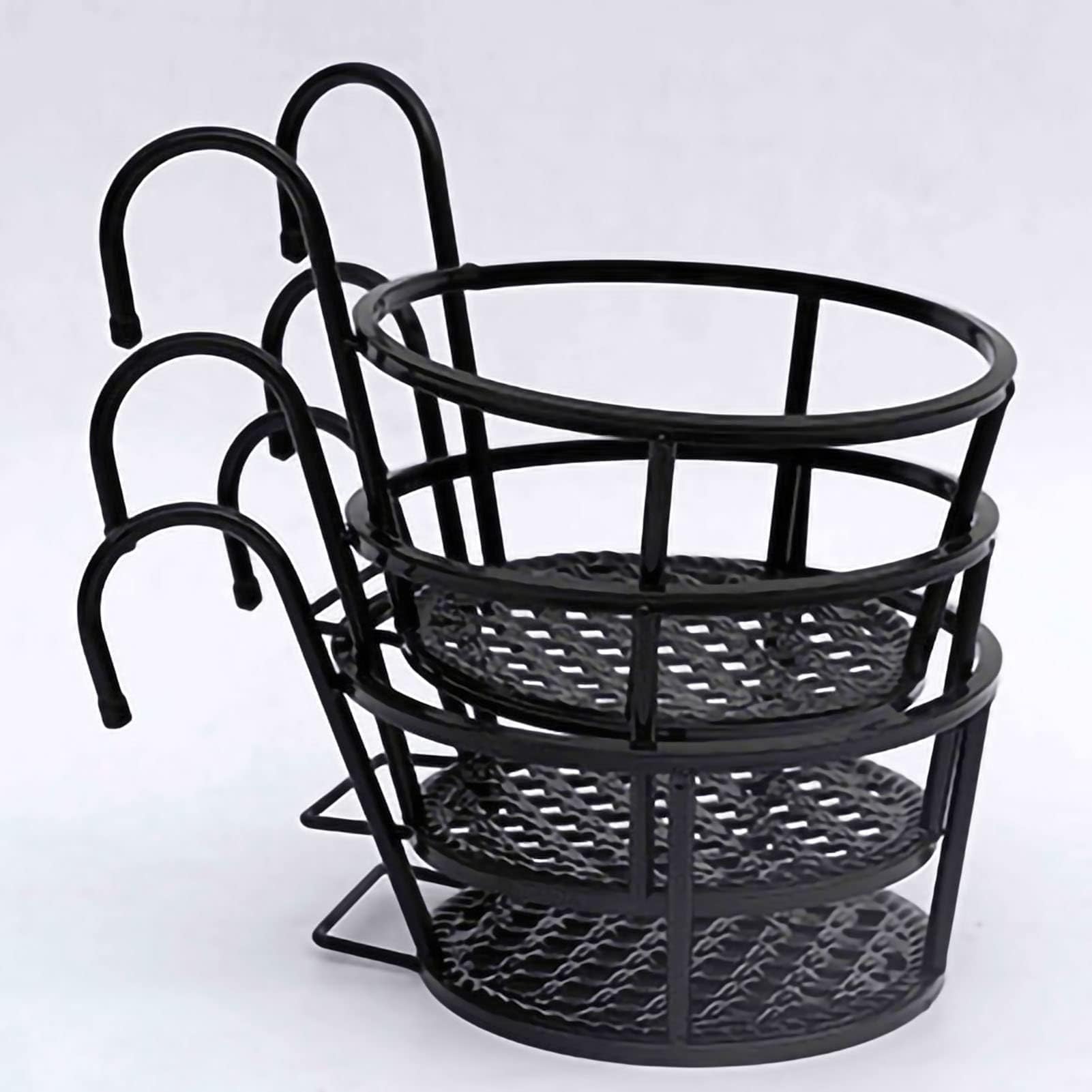 Portavasi for fiori da balcone, portavasi da balcone nero, ringhiera sospesa, fioriera, portavasi da fiori, portavasi in ferro, recinzione in vaso, supporto montato, cestini for piante rettangolari, d