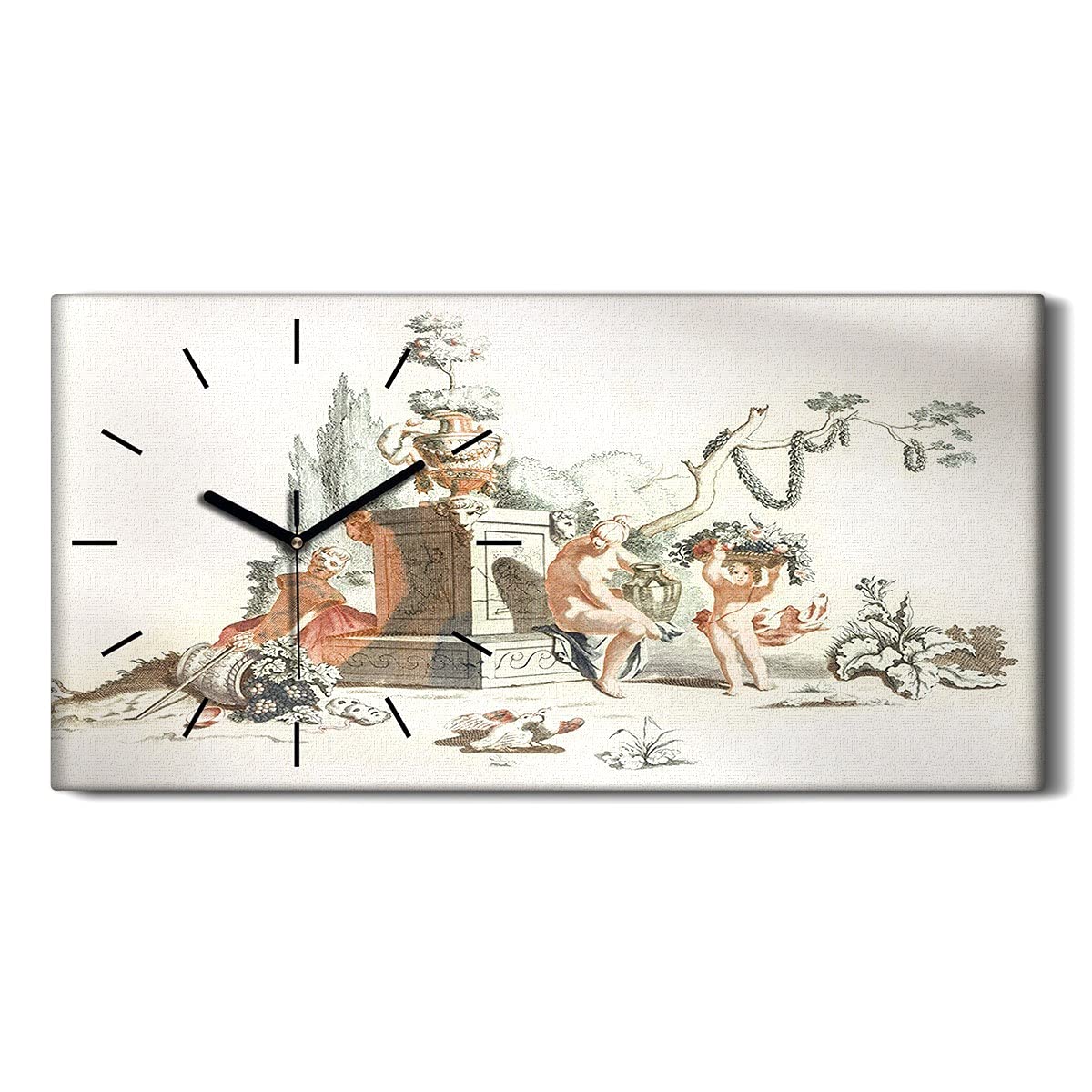 Horloge sur toile 60x30cm vieux arbre art mural moderne pour salon et chambre