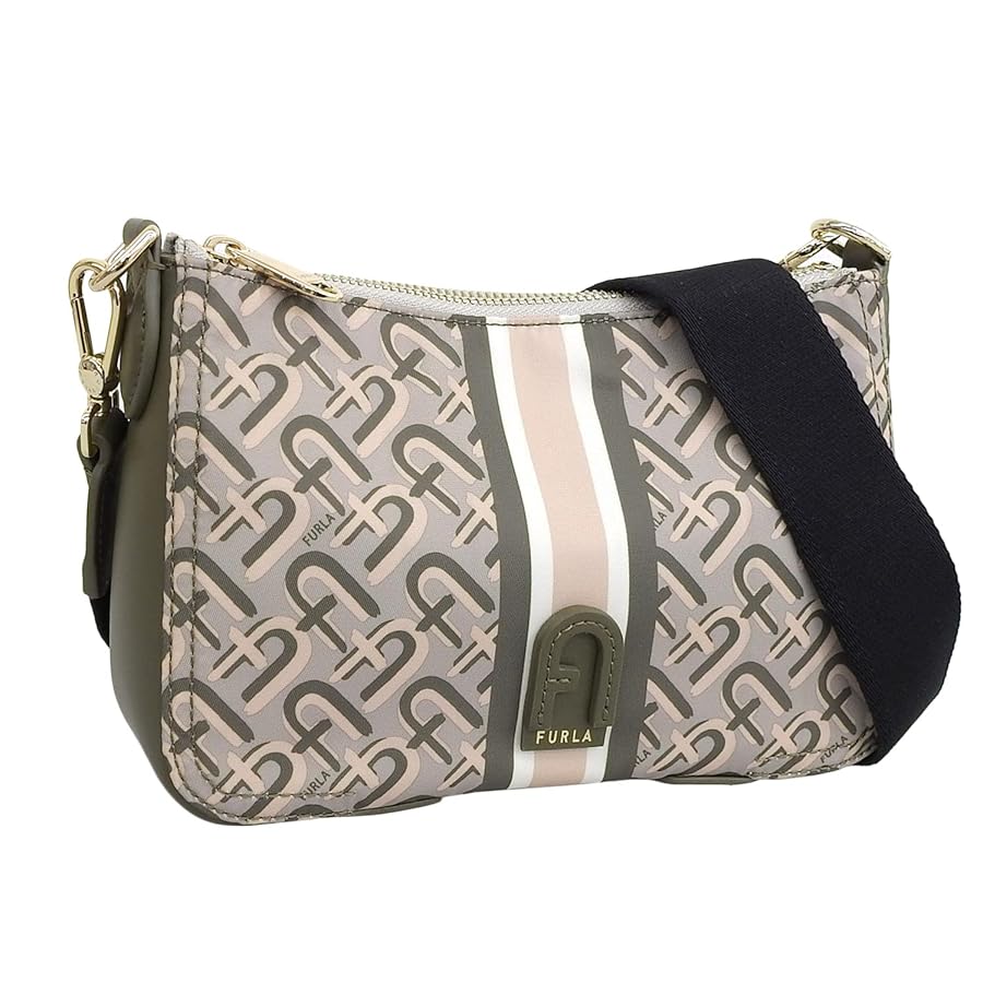 FURLA アテナ ショルダーバッグ ナイロン レザー アーチロゴ FURLA アテナ ショルダーバッグ ナイロン レザー アーチロゴ
