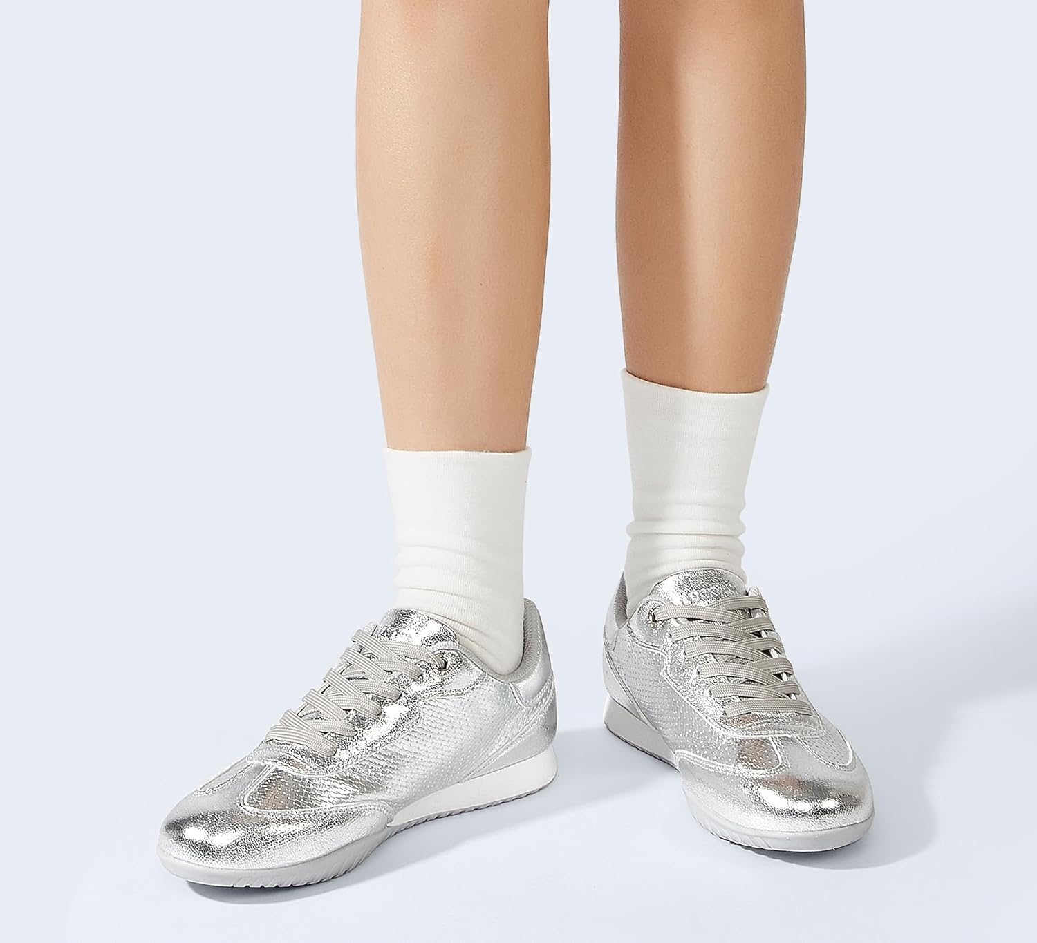 LUCKY STEP Women's Fashion Tennis Sneakers Casual Low Top Retro Lace-up Stylish Travel Lifestyle Trendy Walking Shoes - Image 9